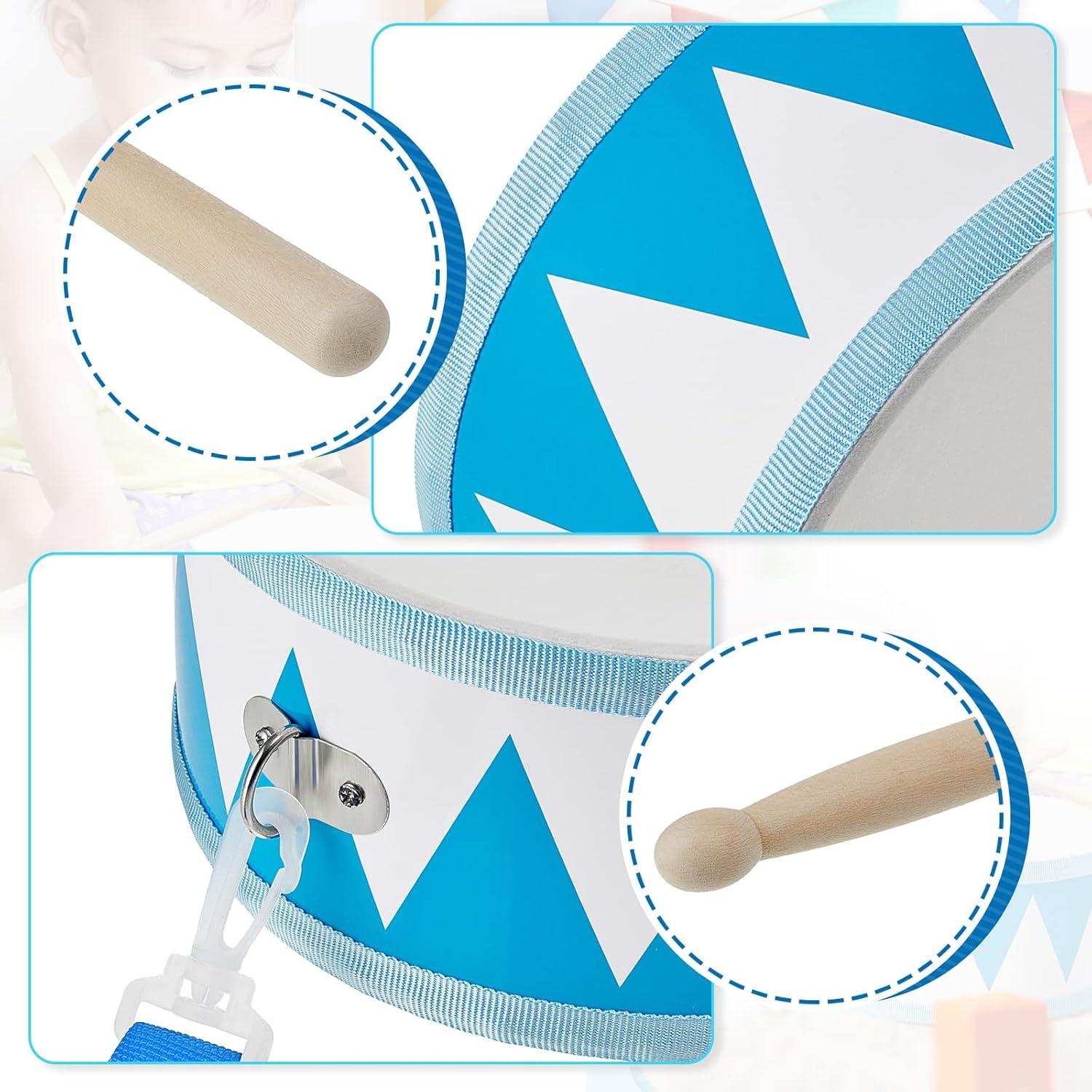 Juego de Tambores de Madera Meooeck 20 cm Azul para Niños