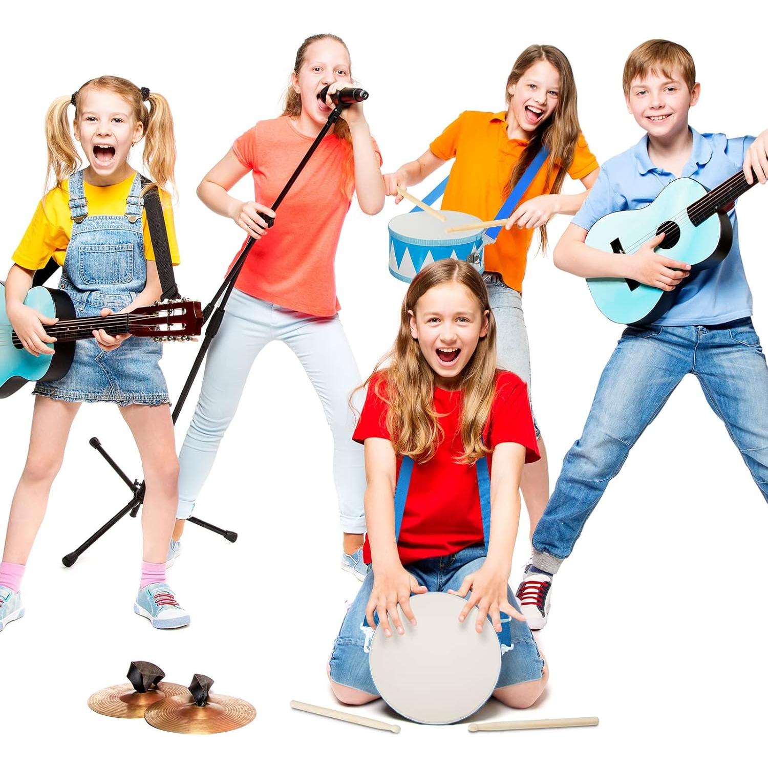 Juego de Tambores de Madera Meooeck 20 cm Azul para Niños