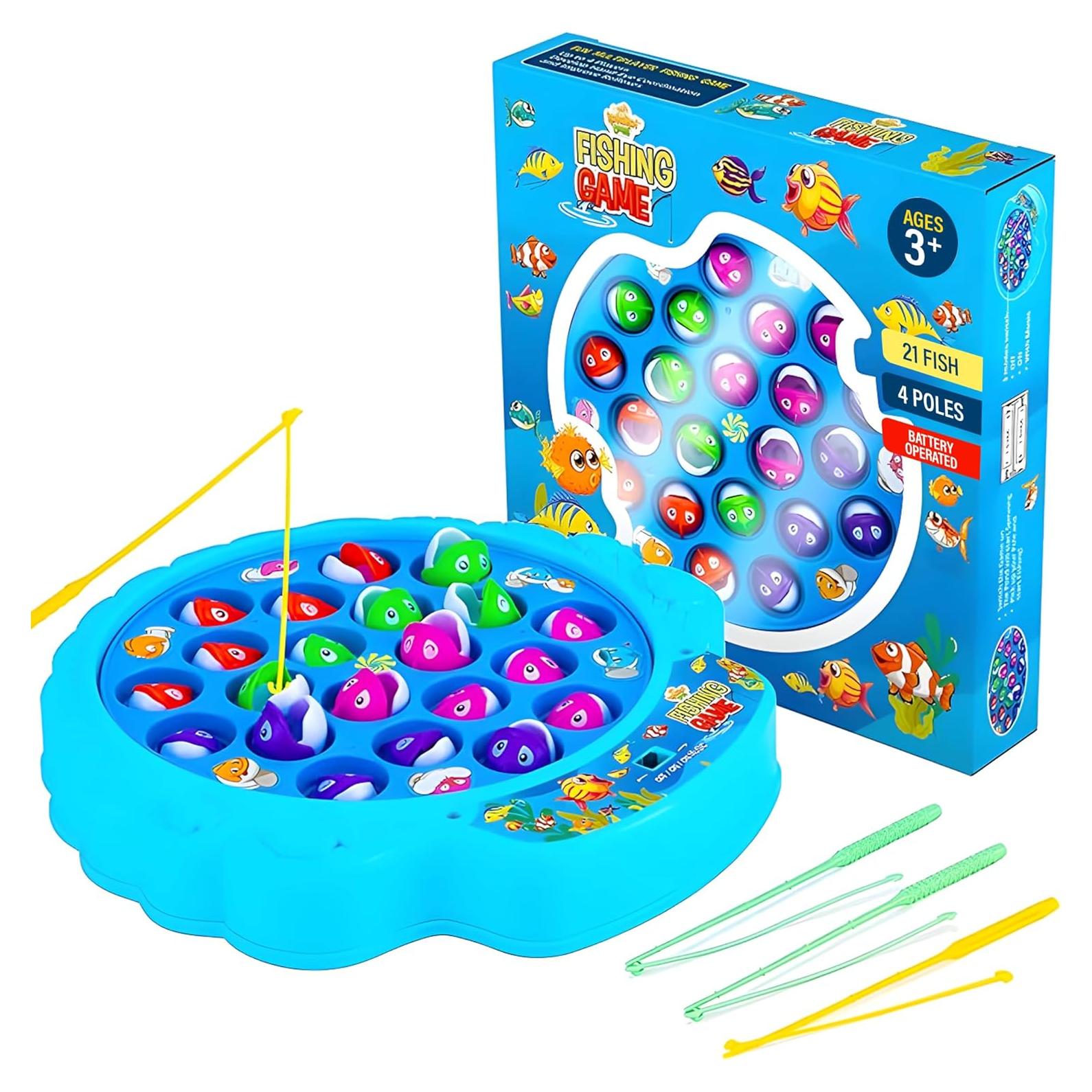 Juego de Pesca Magnético Ipidipi - 21 Peces y 4 Cañas - Azul