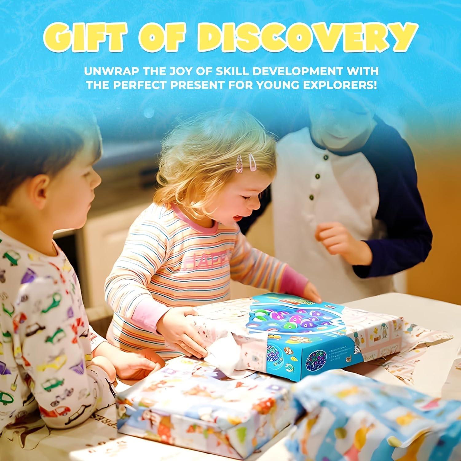 Juego de Pesca Magnético Ipidipi - 21 Peces y 4 Cañas - Azul