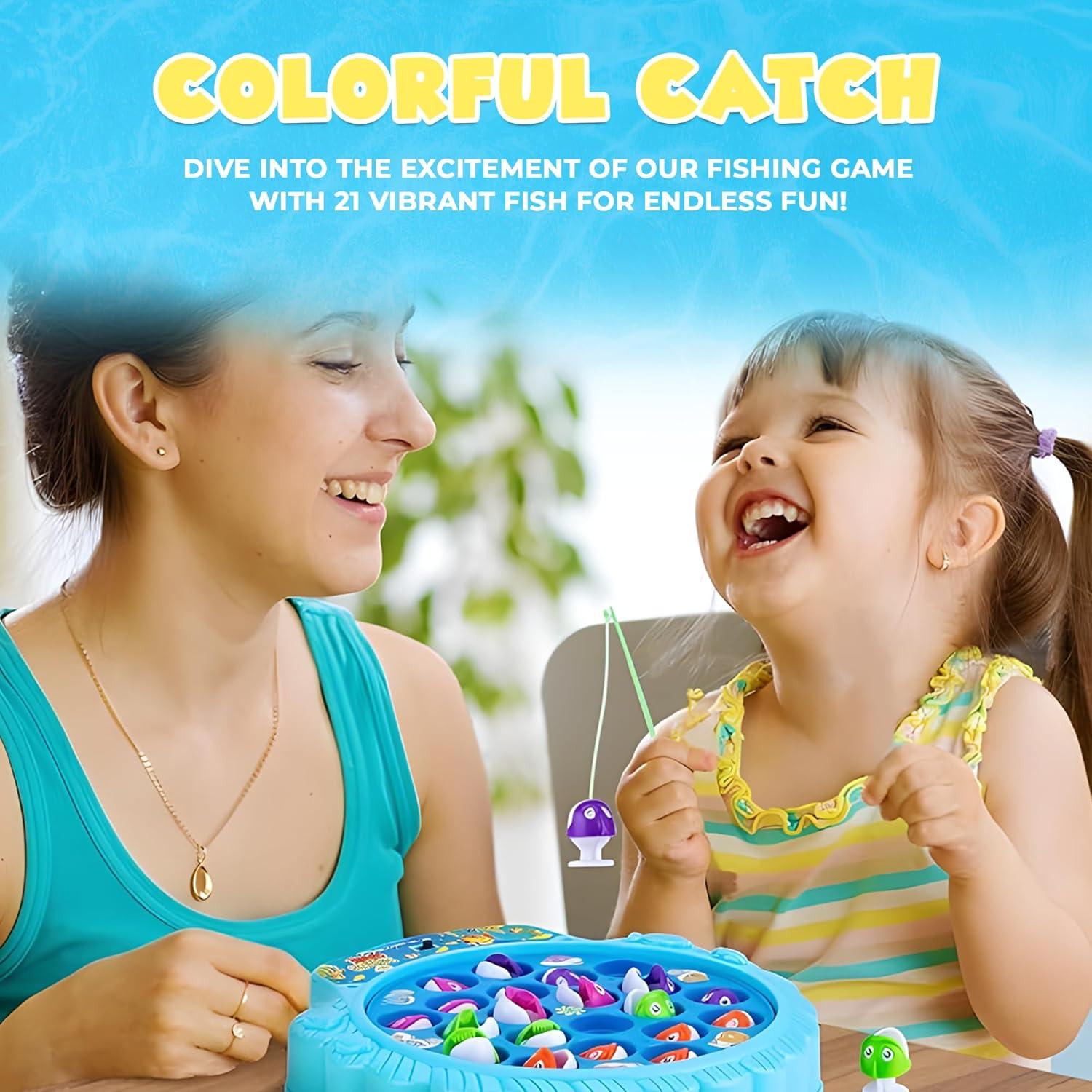 Juego de Pesca Magnético Ipidipi - 21 Peces y 4 Cañas - Azul