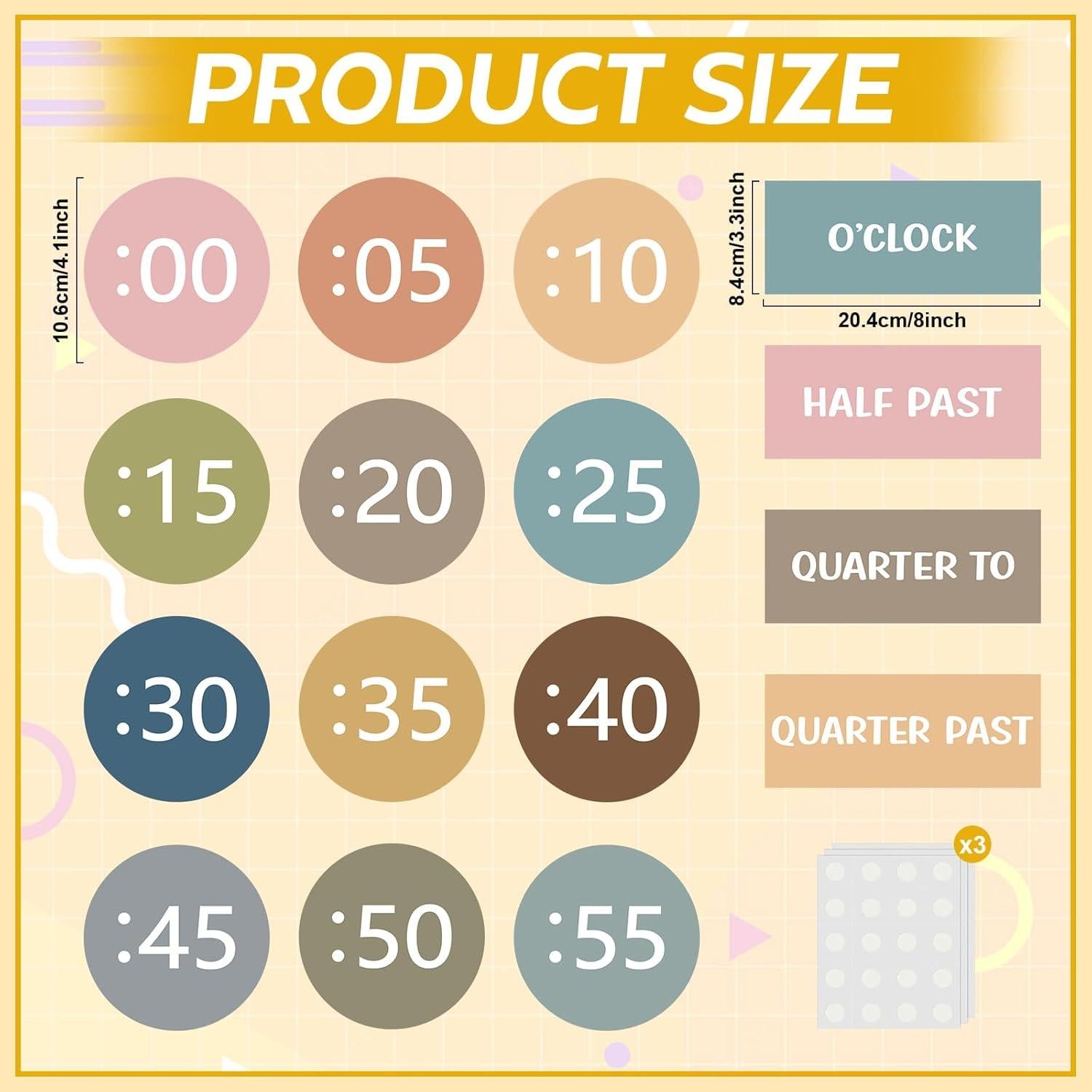 Kit de Reloj de Enseñanza para Niños Sereliy Boho 16 Piezas