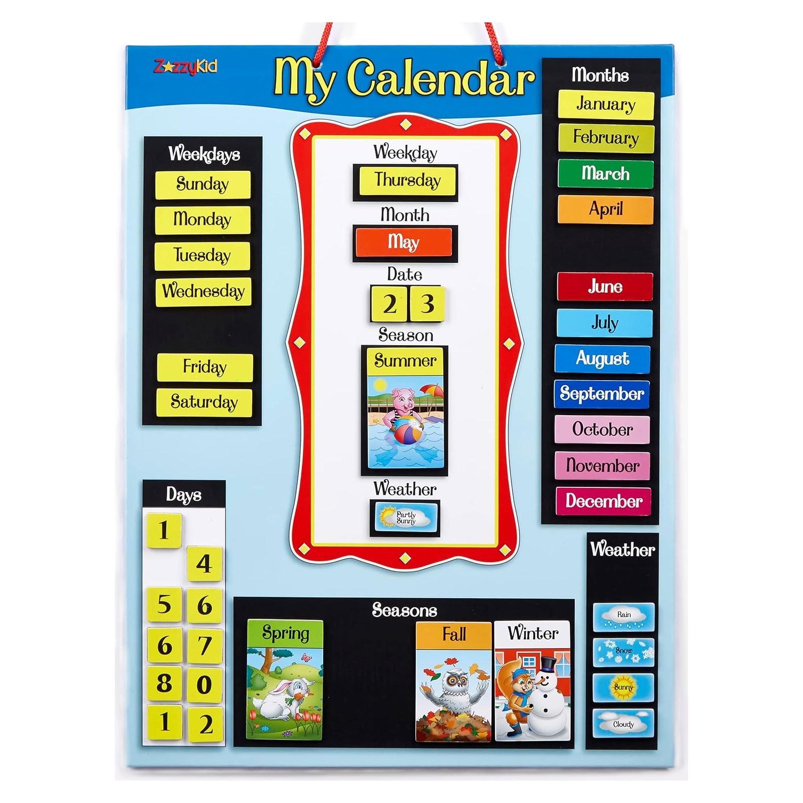 Calendario Magnético ZazzyKid para Niños - Clima y Estaciones