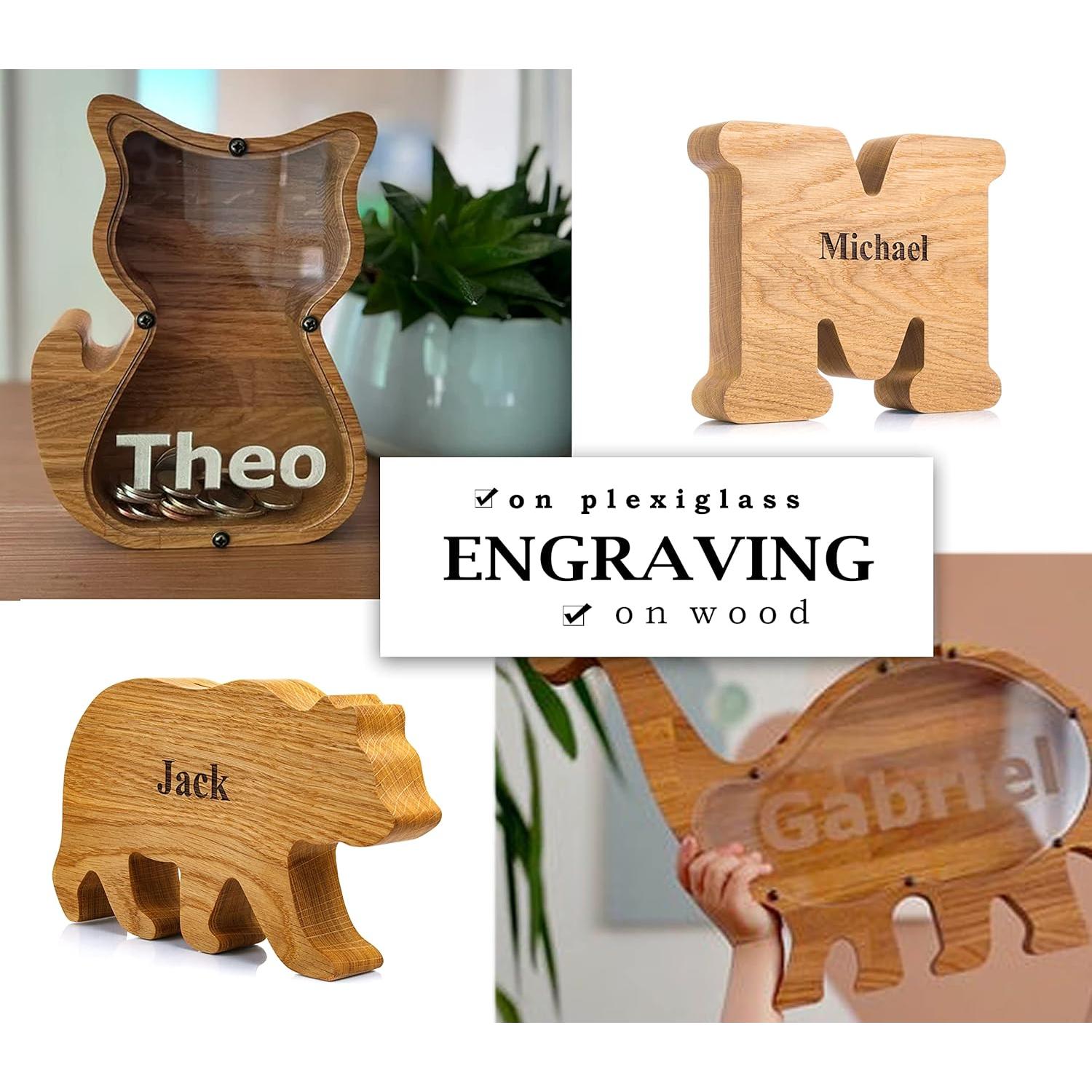 Hucha de Madera de Roble en Forma de Árbol Personalizada