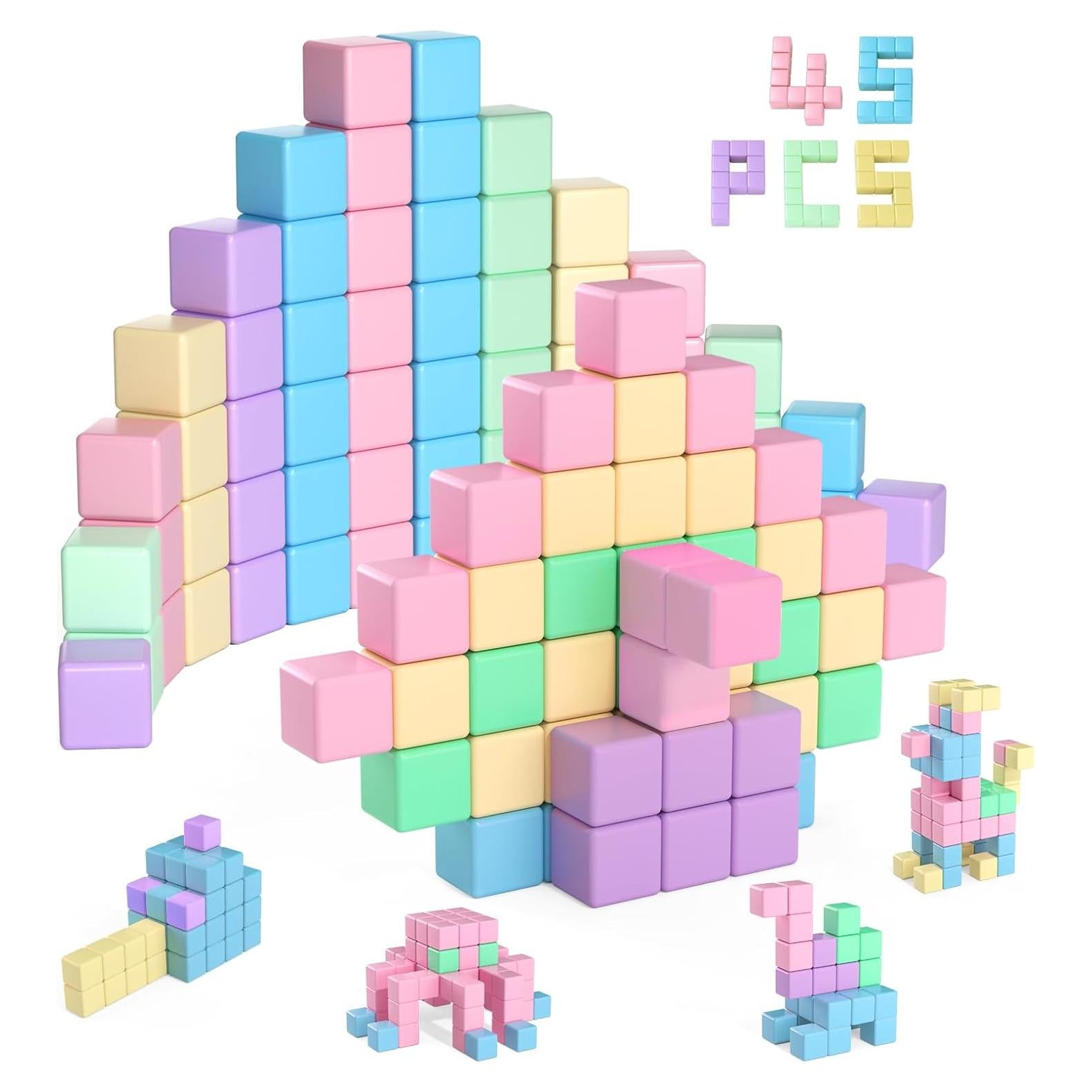 Bloques Magnéticos SFLJSJW 45PCS para Niños 3-6 Años