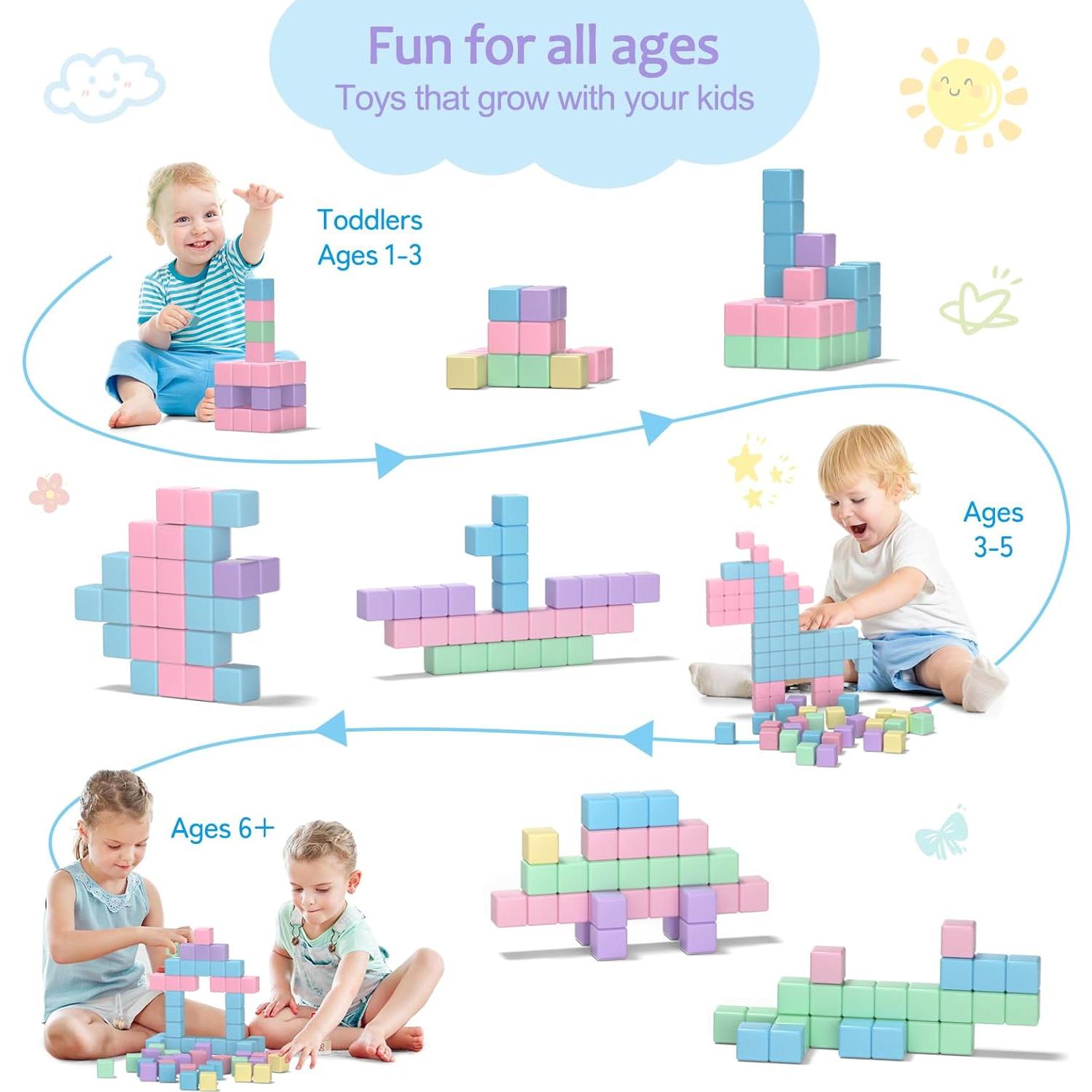 Bloques Magnéticos SFLJSJW 45PCS para Niños 3-6 Años