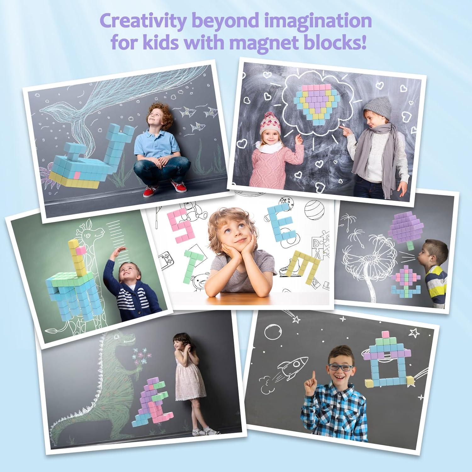 Bloques Magnéticos SFLJSJW 45PCS para Niños 3-6 Años
