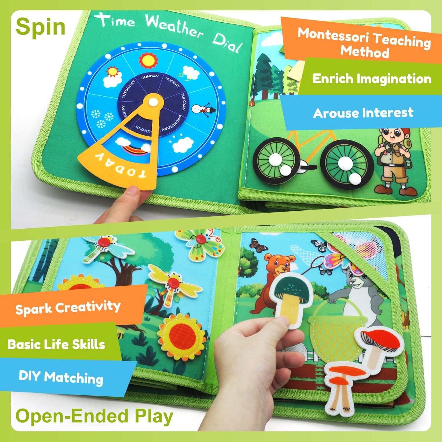 Libro Ocupado Montessori Kikiyaki Bosque 20 en 1 para Niños