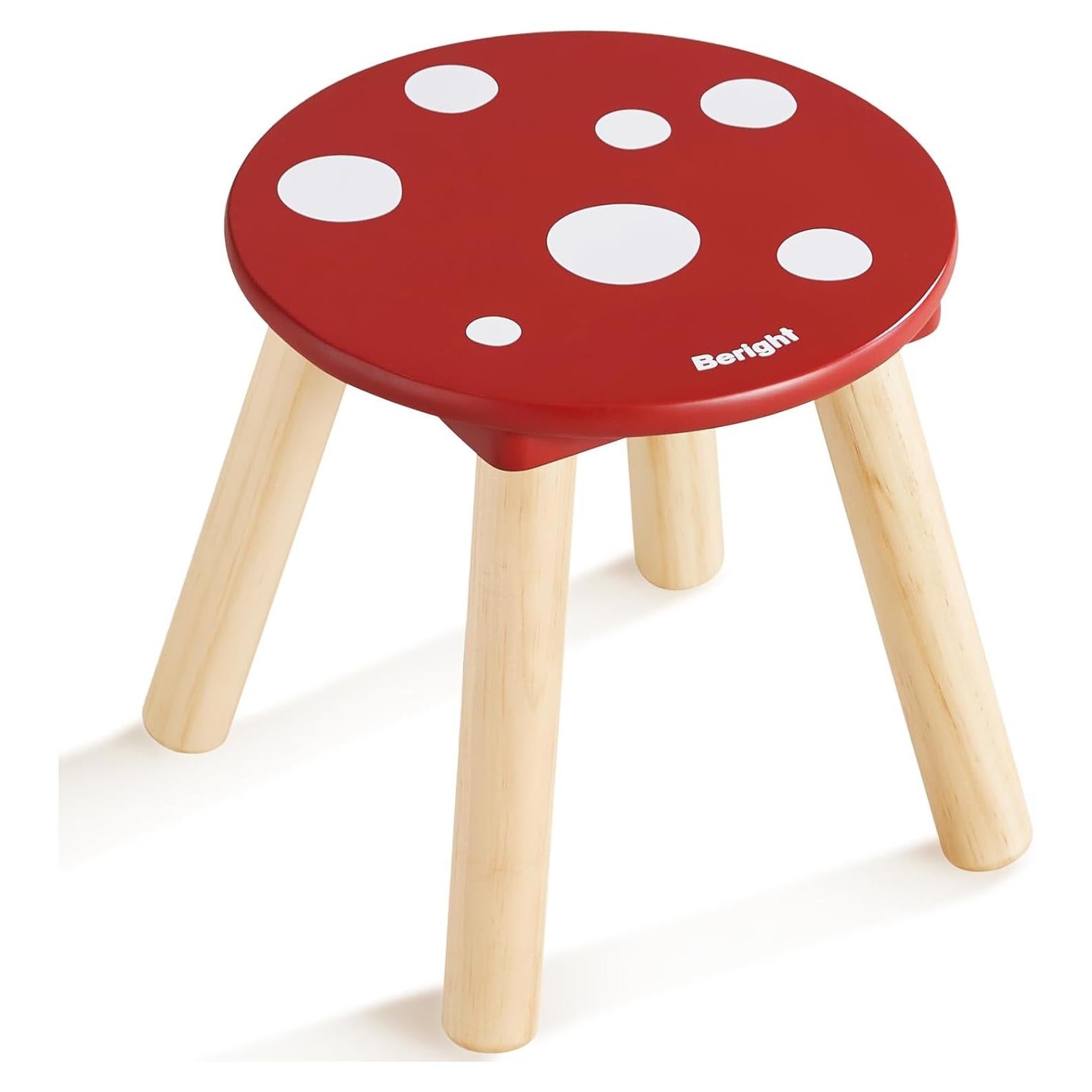 Taburete Infantil de Madera Beright 23 cm Rojo para Niños