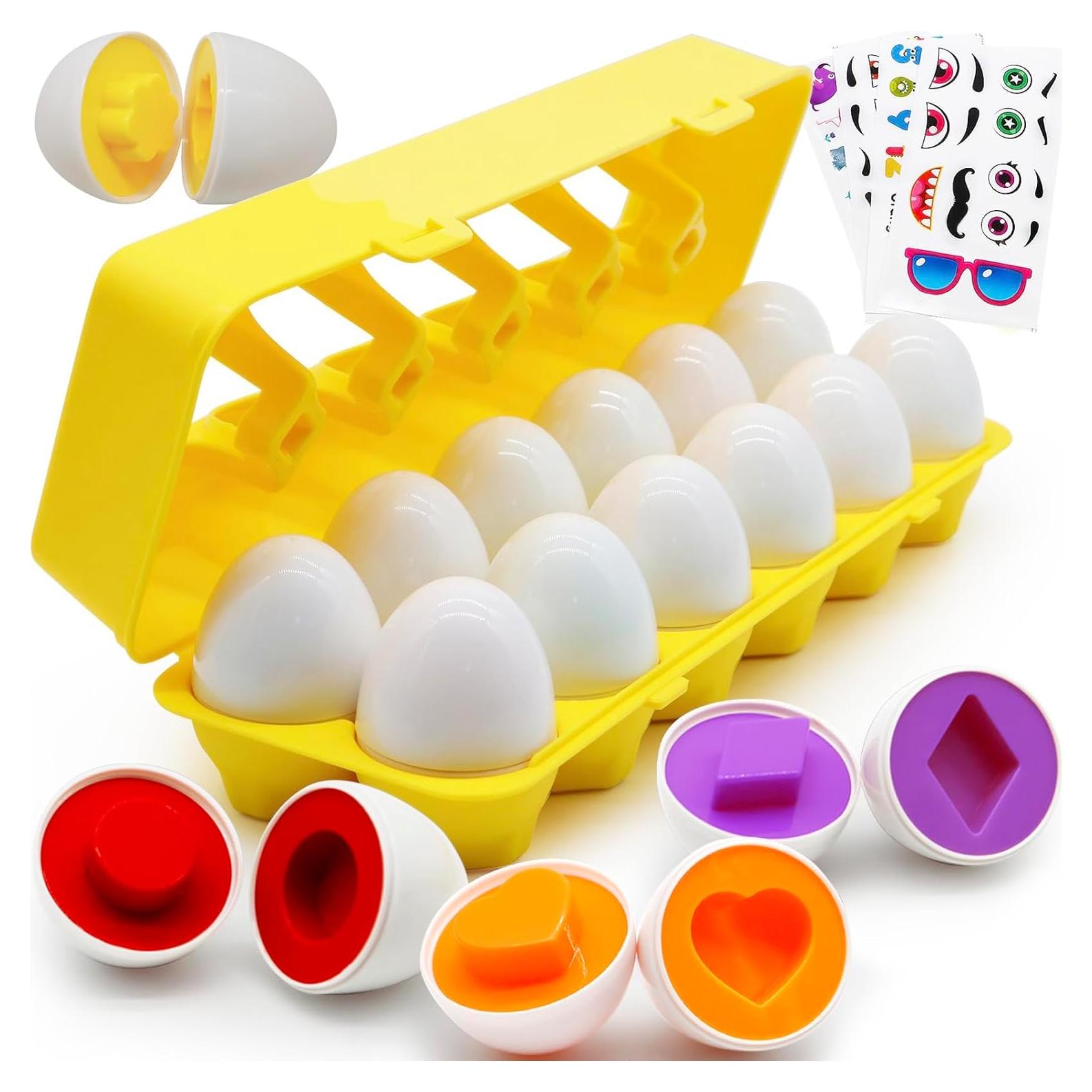 12 Huevos de Juguete Montessori Wanonoo para Niños 1-3 Años