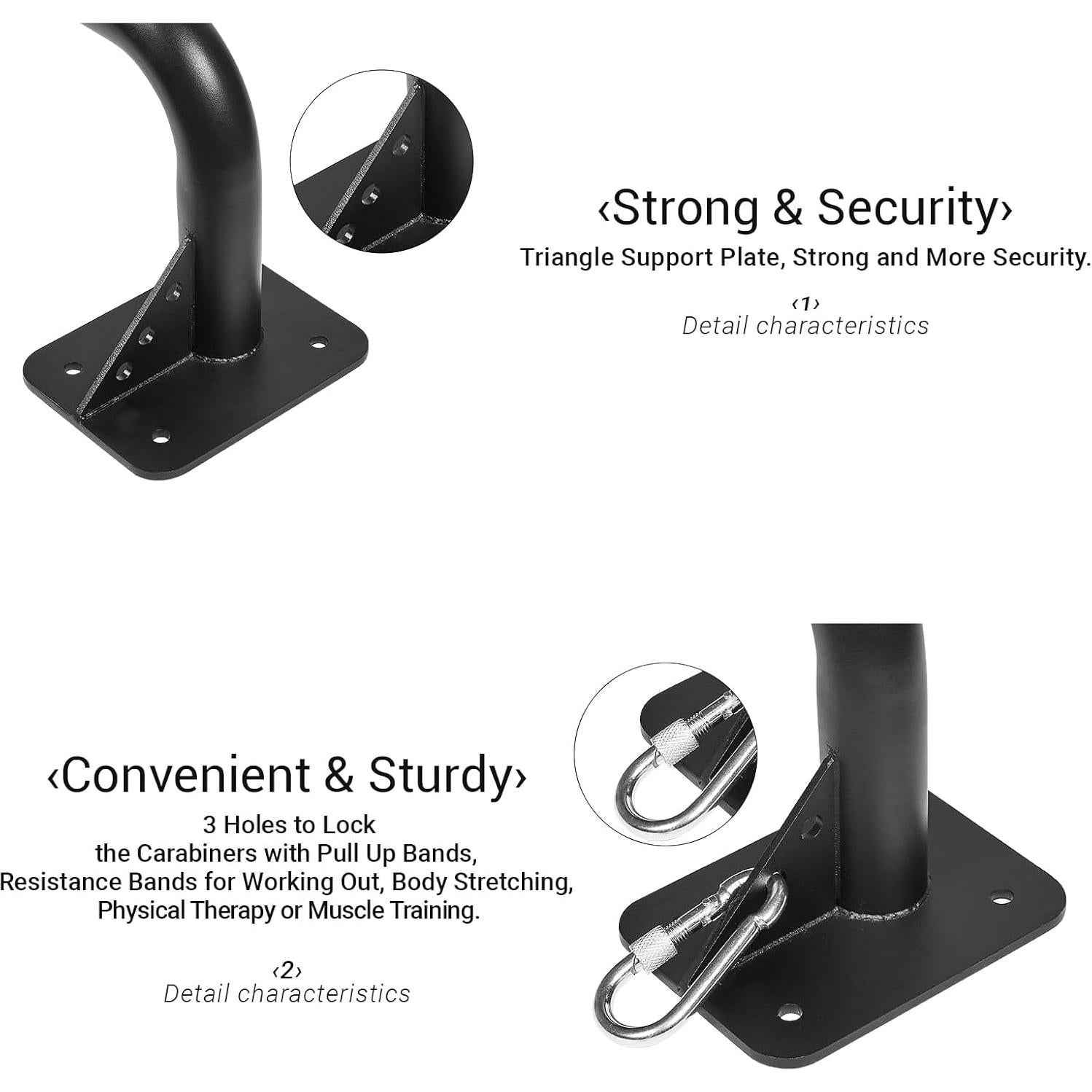 Barra de Dominadas Purife para Puerta, Soporta 227 kg, Acero