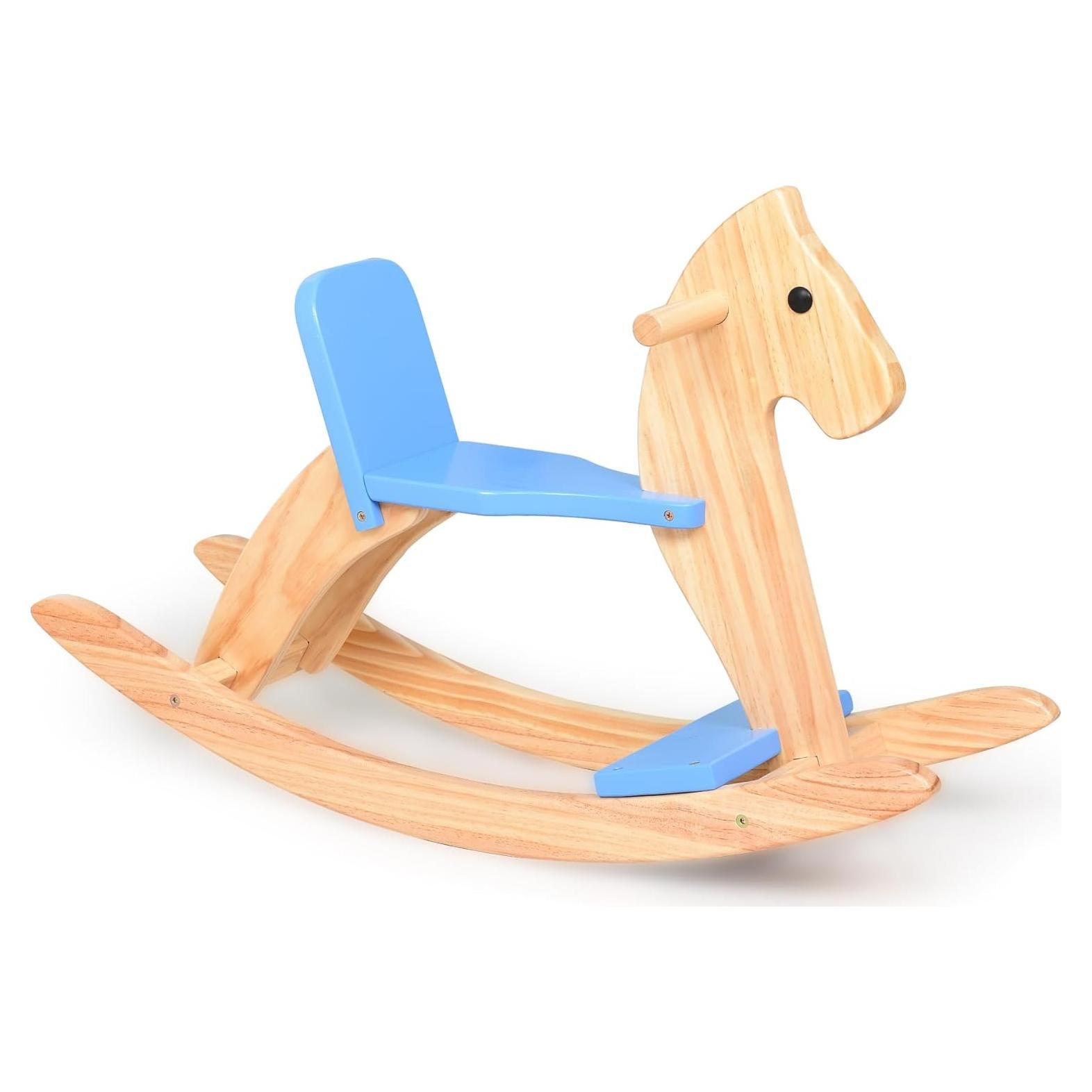 Caballo Balancín de Madera KRAND Azul para Niños 2-5 Años