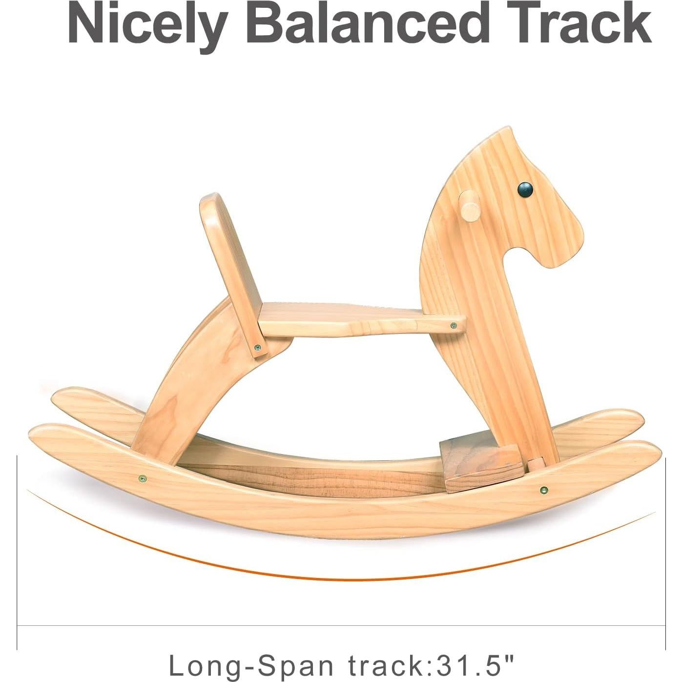 Caballo Balancín de Madera KRAND Azul para Niños 2-5 Años