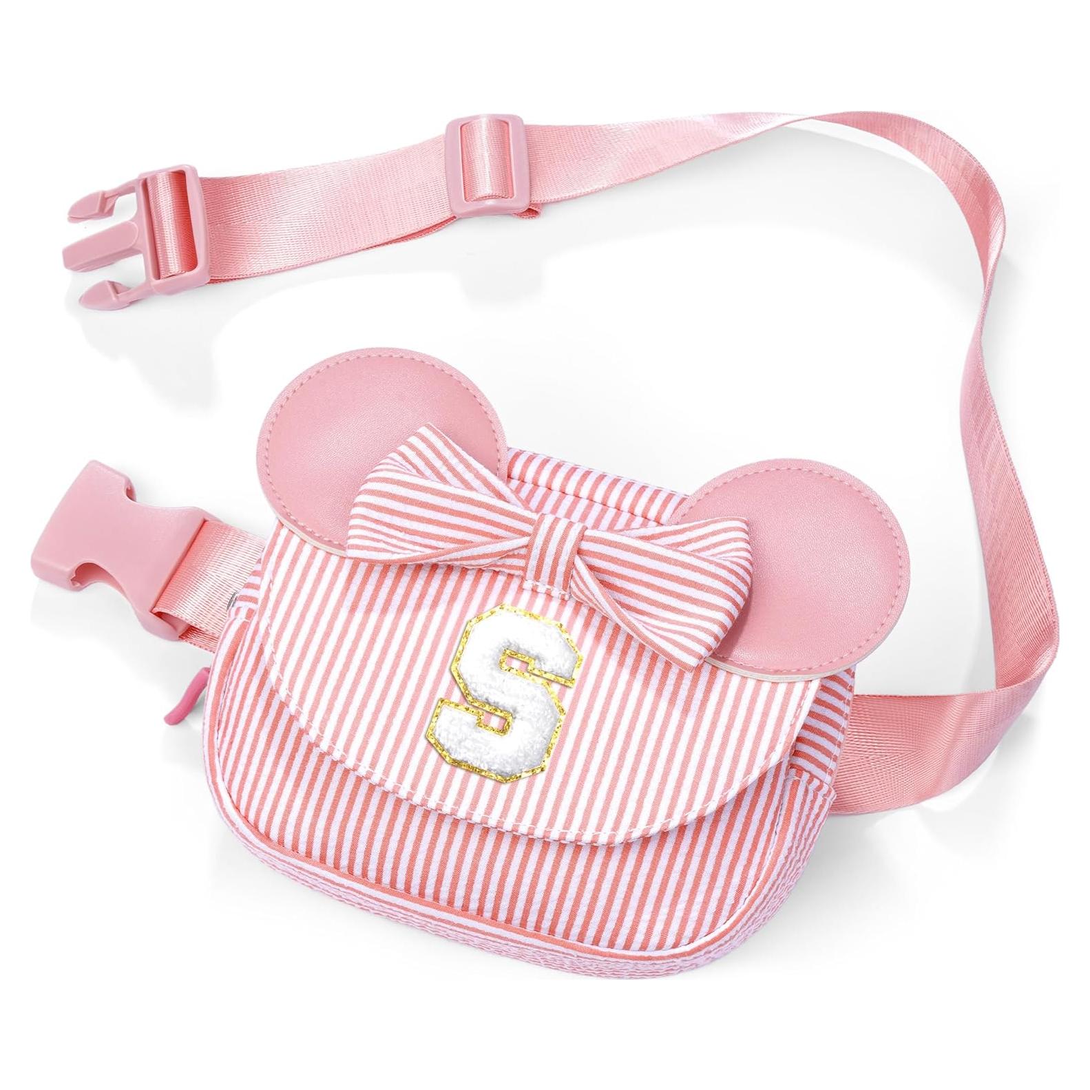 Riñonera Bandolera Inicial para Niñas Frijol Rosa S