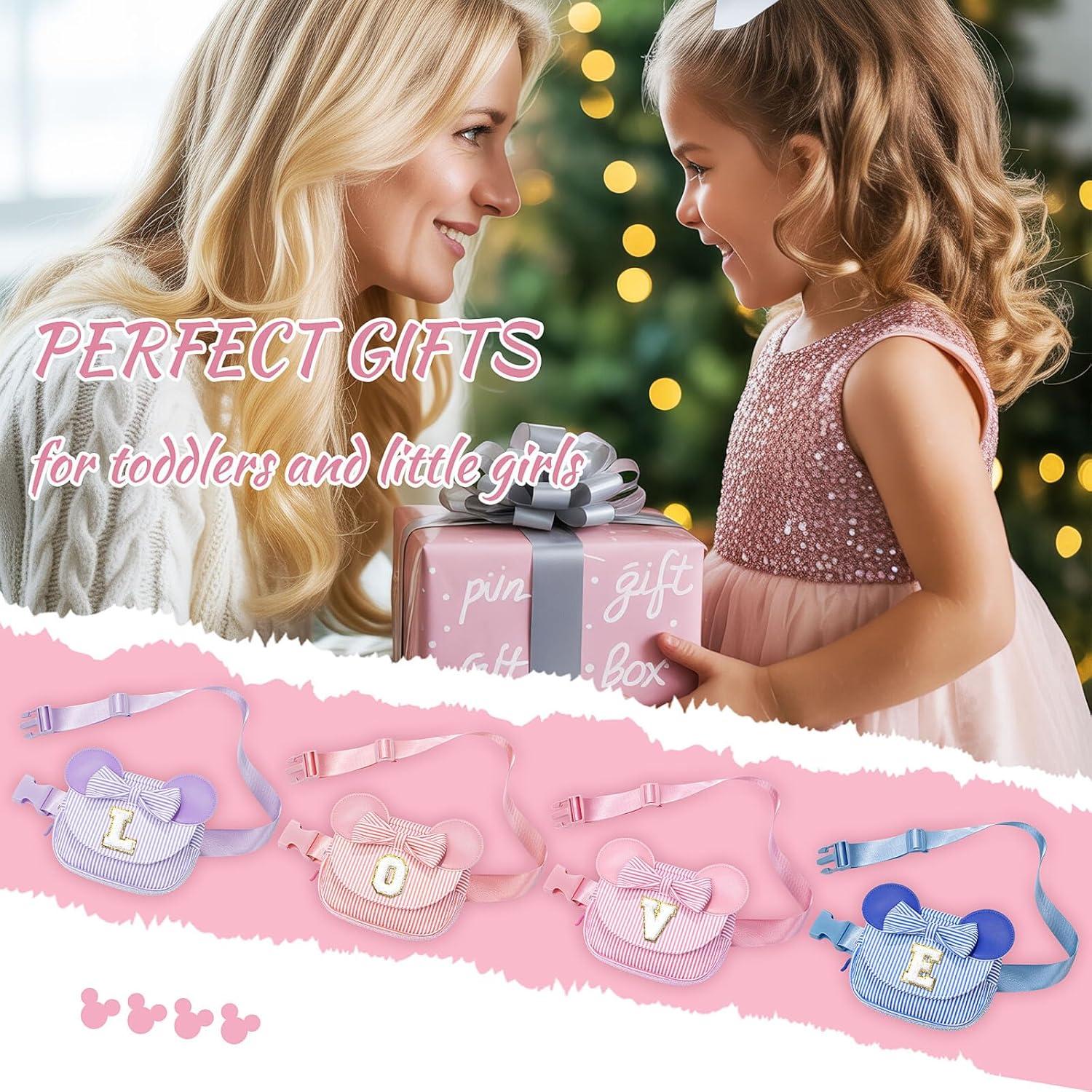 Riñonera Bandolera Inicial para Niñas Frijol Rosa S