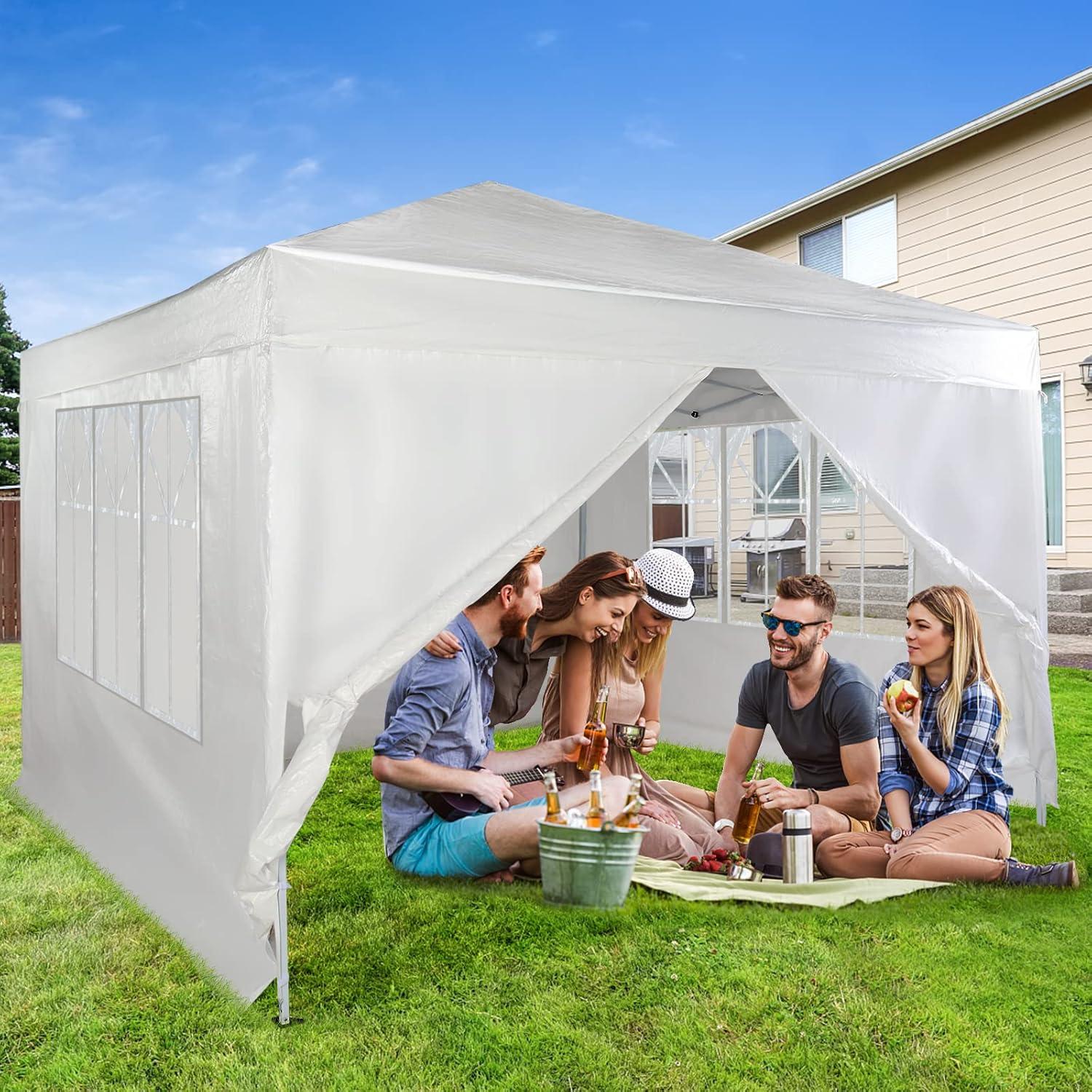 Carpa de Dosel Instantánea Stephi 3x3m Impermeable con 4 Paredes