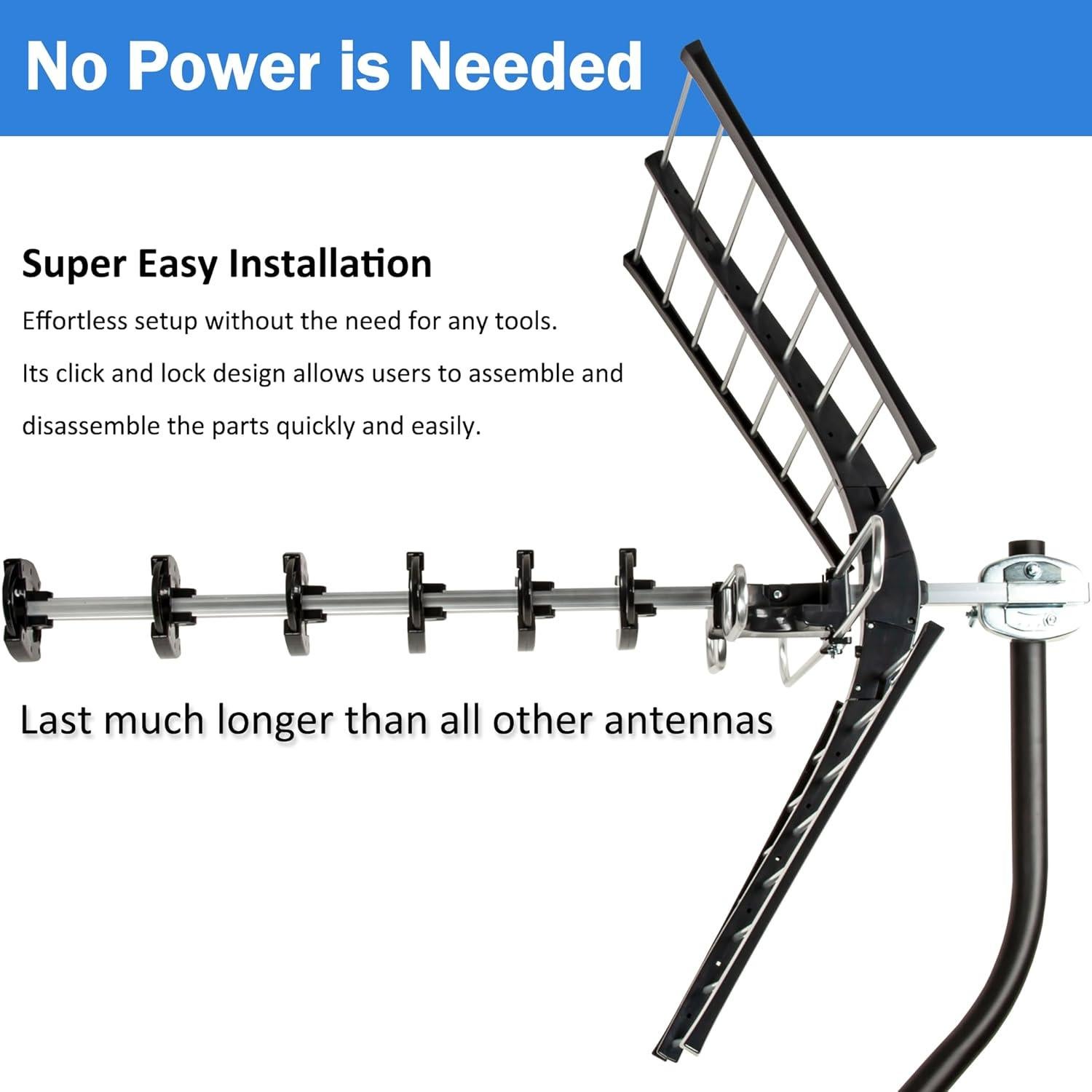 Antena de TV Exterior Five Star 200 Millas 4K HD VHF UHF