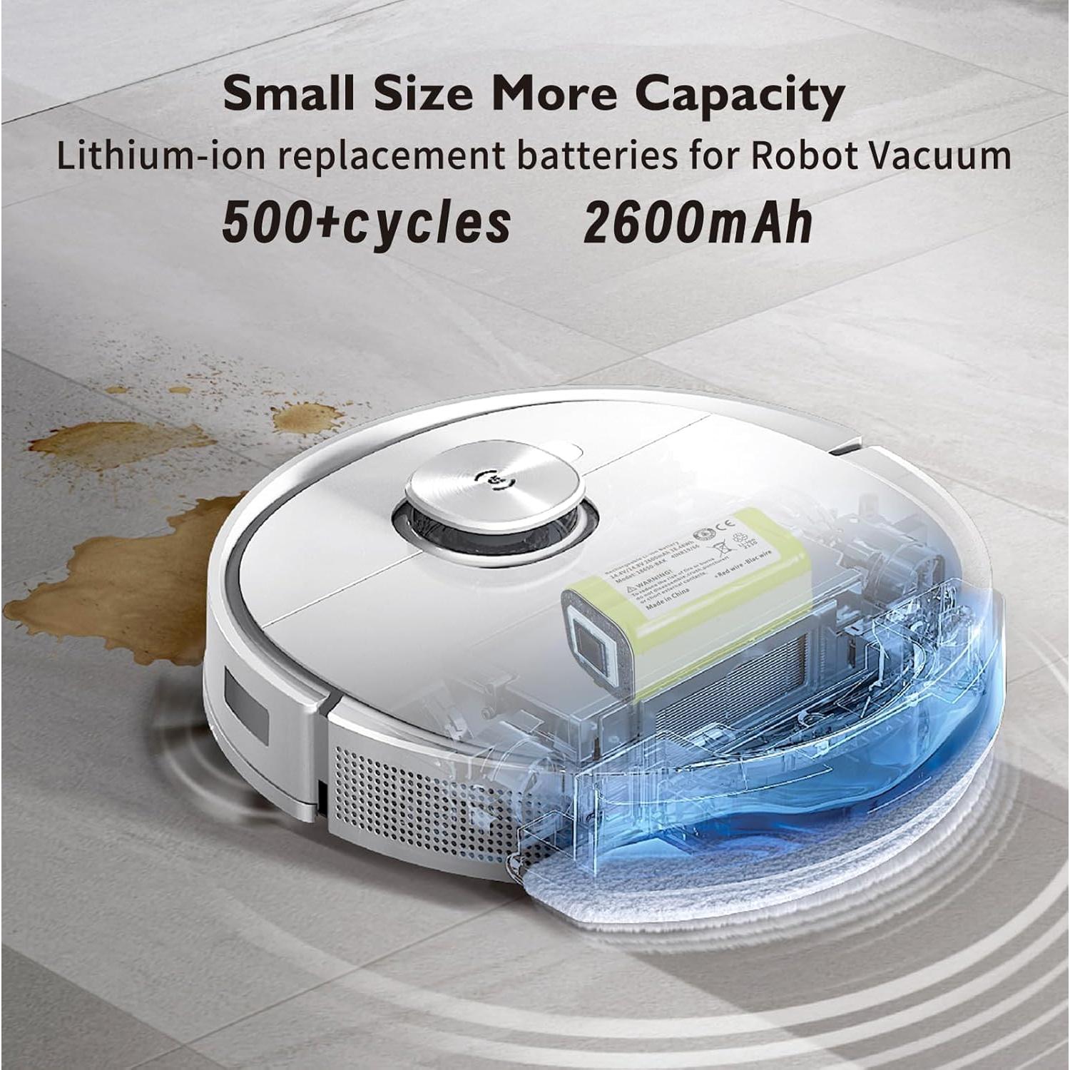 Batería de Reemplazo 14.4V 2600mAh para Aspiradoras Ecovacs y Eufy