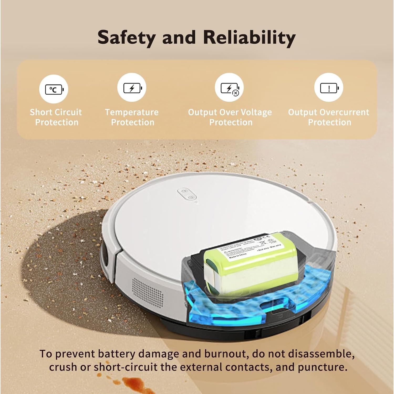 Batería de Reemplazo 14.4V 2600mAh para Aspiradoras Ecovacs y Eufy