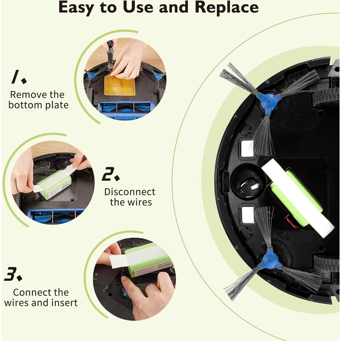 Batería de Reemplazo 14.4V 2600mAh para Aspiradoras Ecovacs y Eufy
