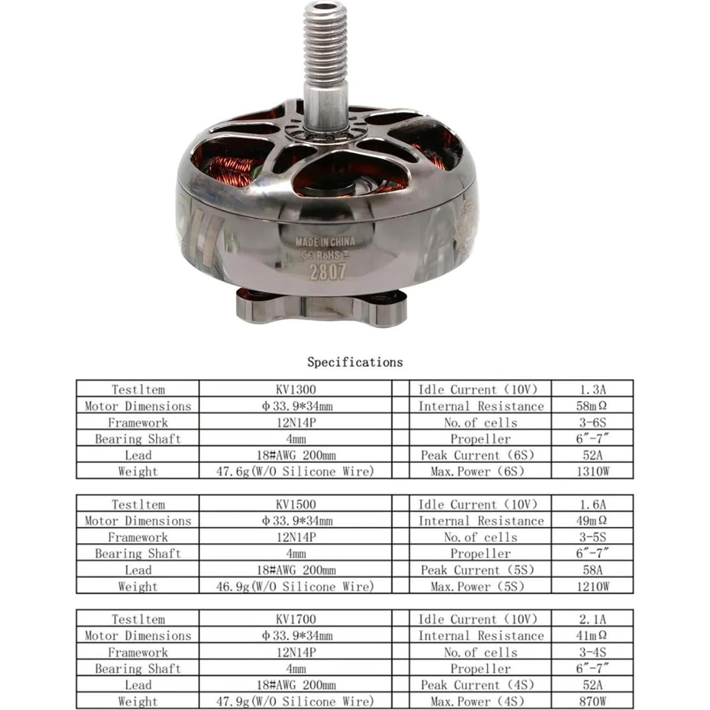 Motor EMAX ECO II 2807 1300KV 1500KV 1700KV para Drones RC