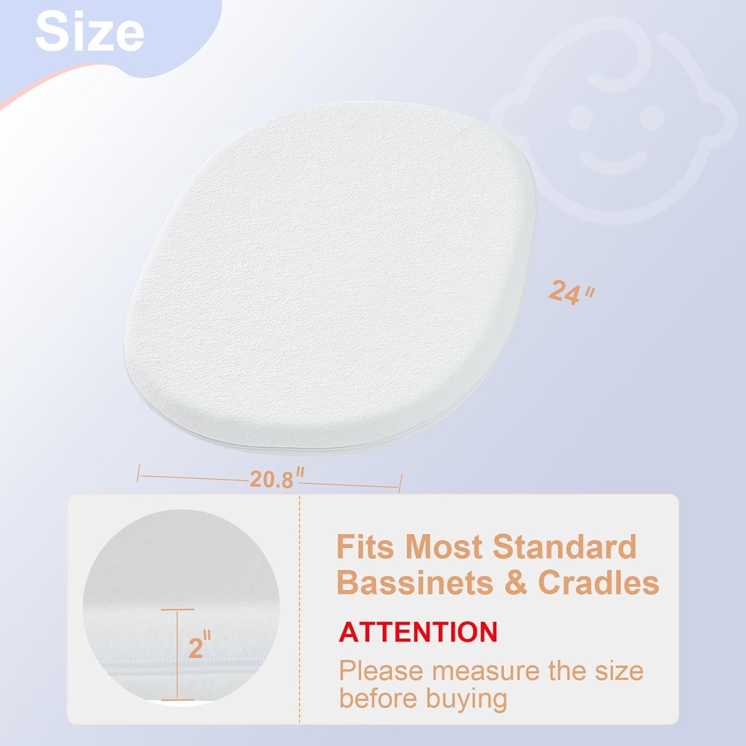 Colchón de cuna NeoBorn 61x52.8 cm viscoelástico impermeable