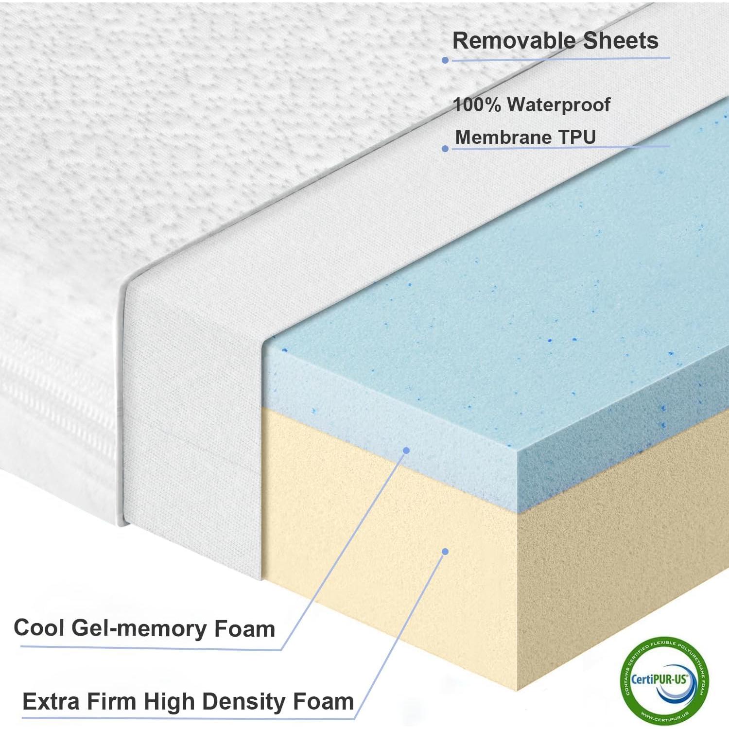 Colchón de cuna NeoBorn 61x52.8 cm viscoelástico impermeable