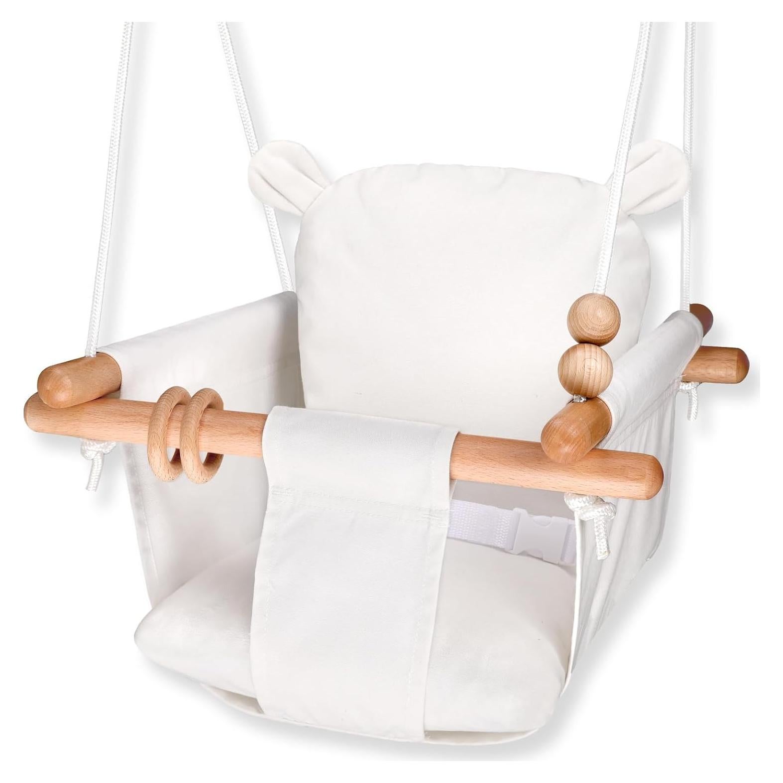 Columpio para Bebés Genérico de Madera Beige - Seguro y Portátil