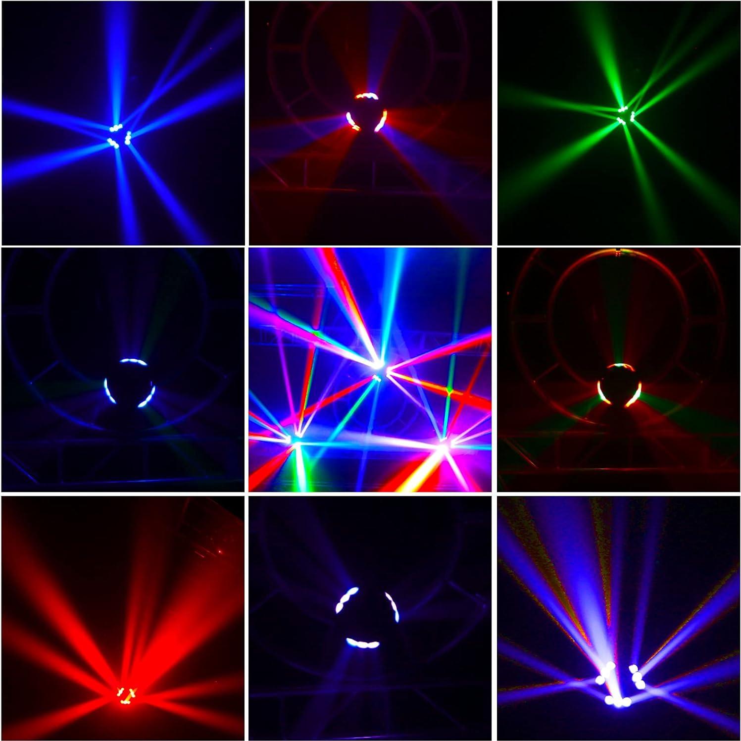 Luces de Cabeza Móvil U`King 9 LEDs 10W RGB DMX para Fiesta