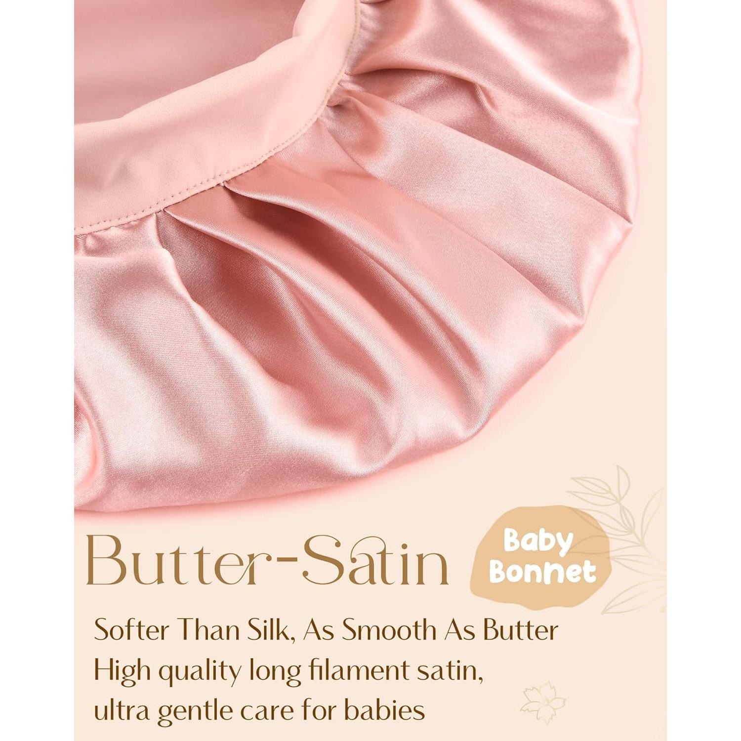 Gorro de Seda Satinado para Bebés YANIBEST 0-6 Meses Rosa