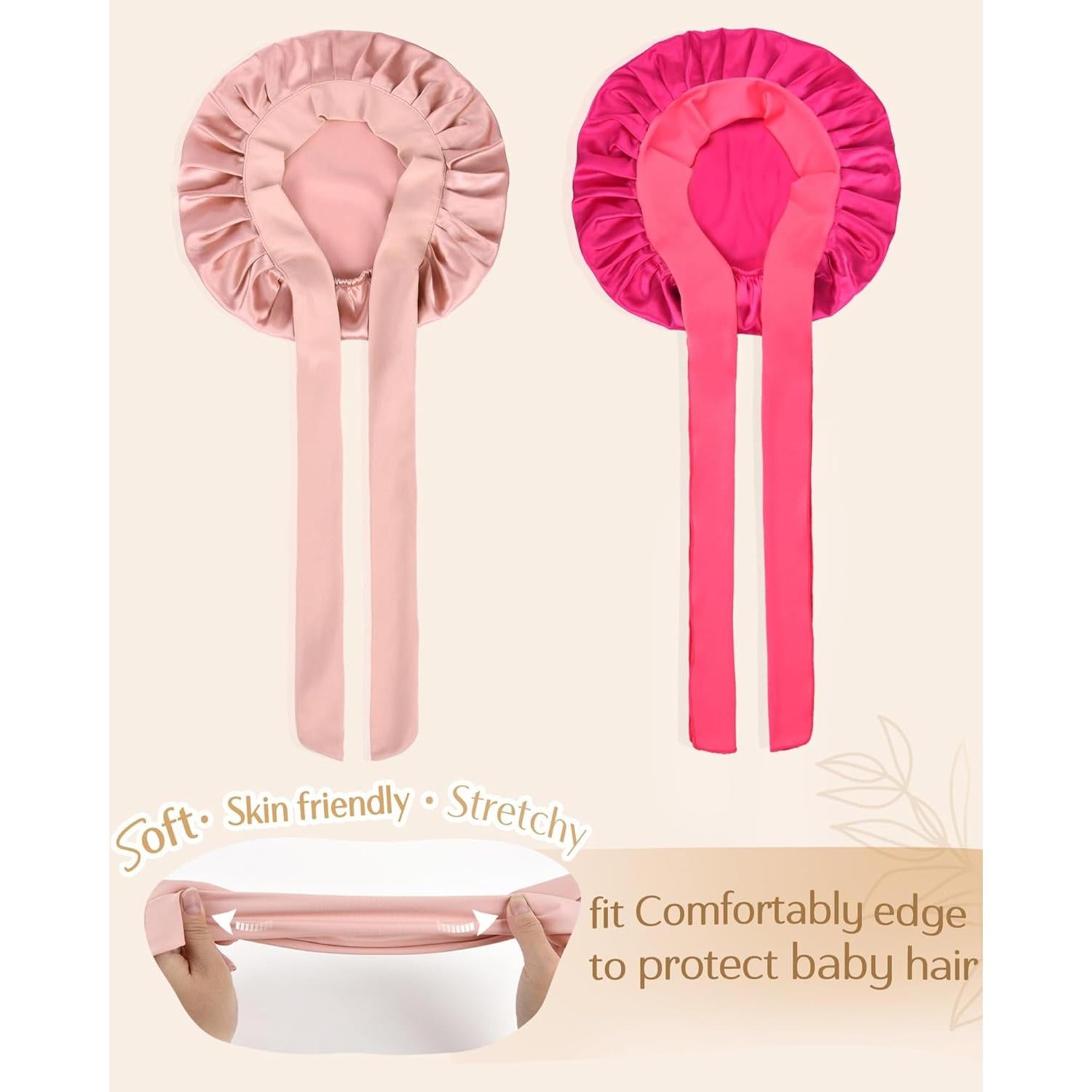 Gorro de Seda Satinado para Bebés YANIBEST 0-6 Meses Rosa