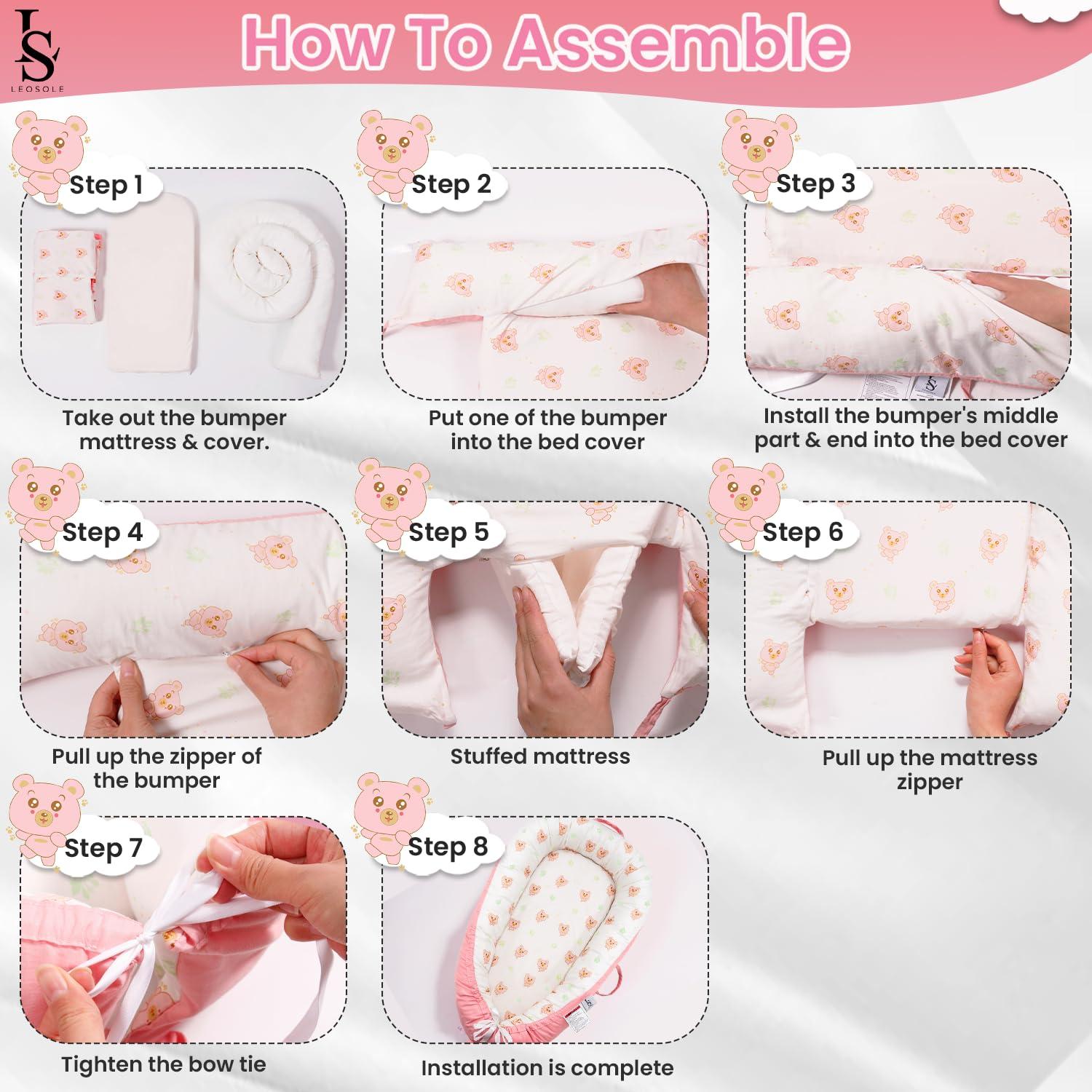 Cojín para Bebés Leosole Oso Rubor 0-24 Meses Transpirable