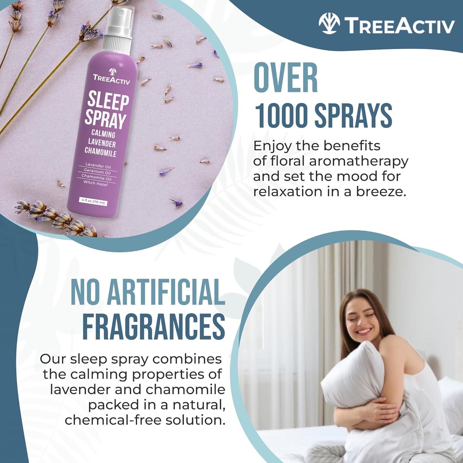 Spray para Dormir TreeActiv 1000 Pulverizaciones Lavanda Manzanilla