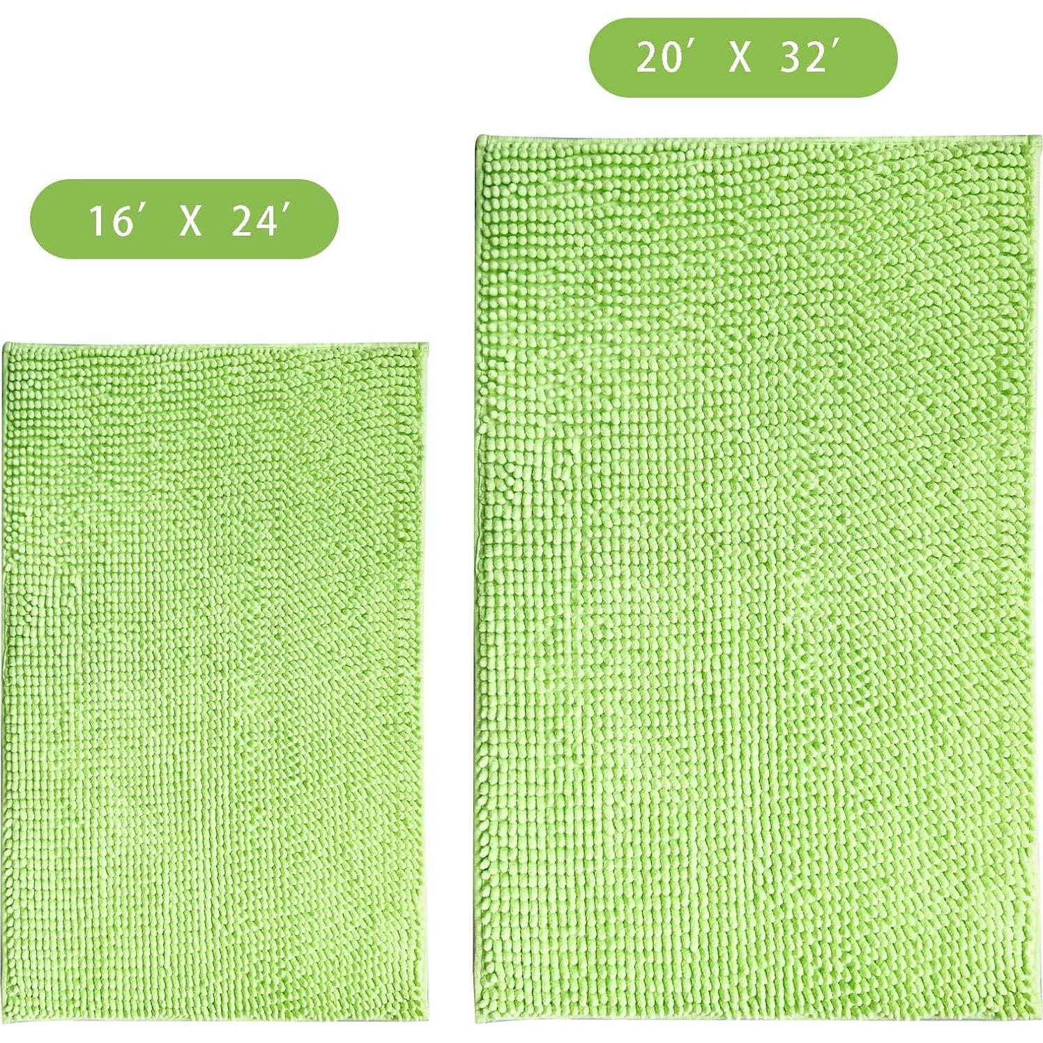 Alfombra de Baño Antideslizante Eanpet Chenille 50x80cm Verde