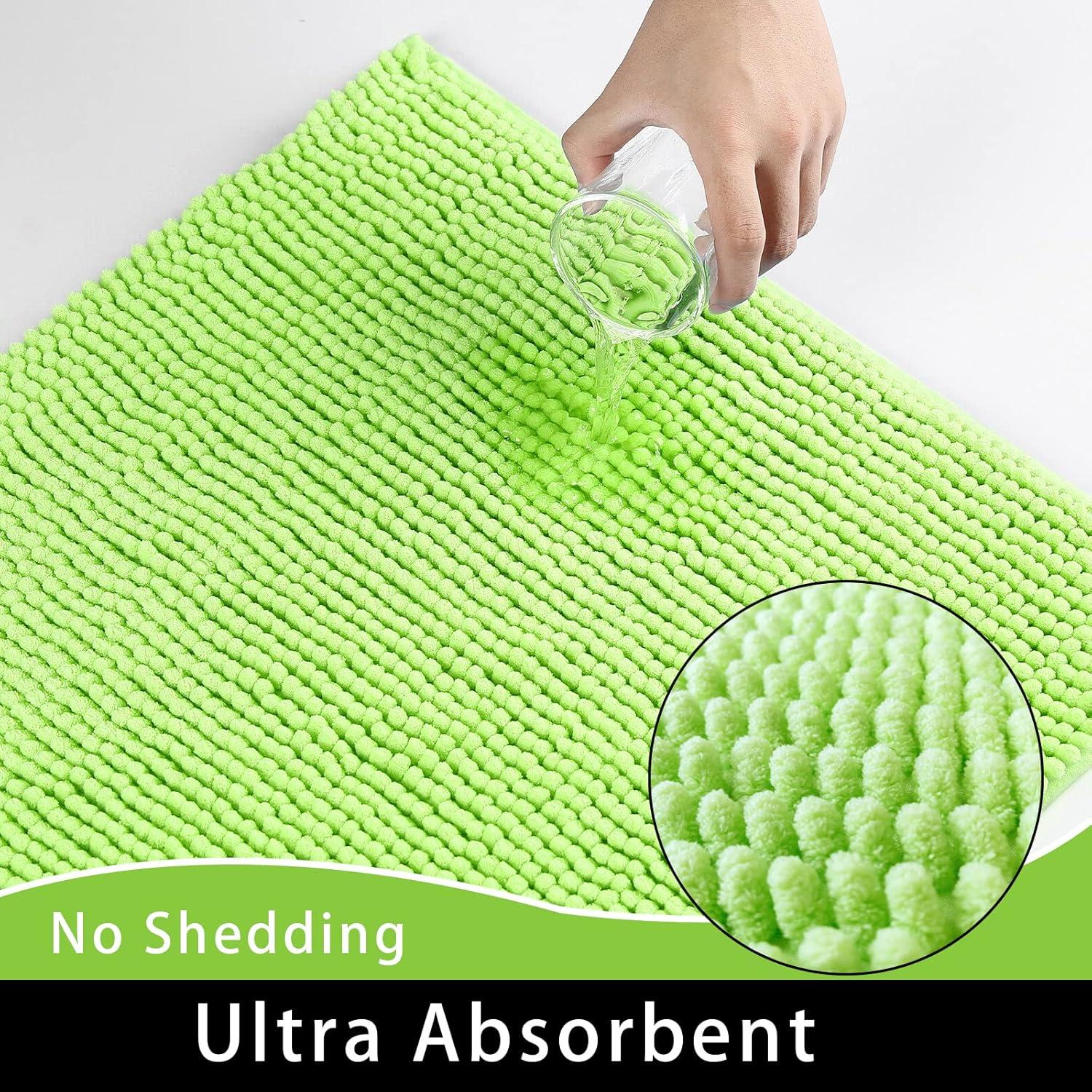 Alfombra de Baño Antideslizante Eanpet Chenille 50x80cm Verde