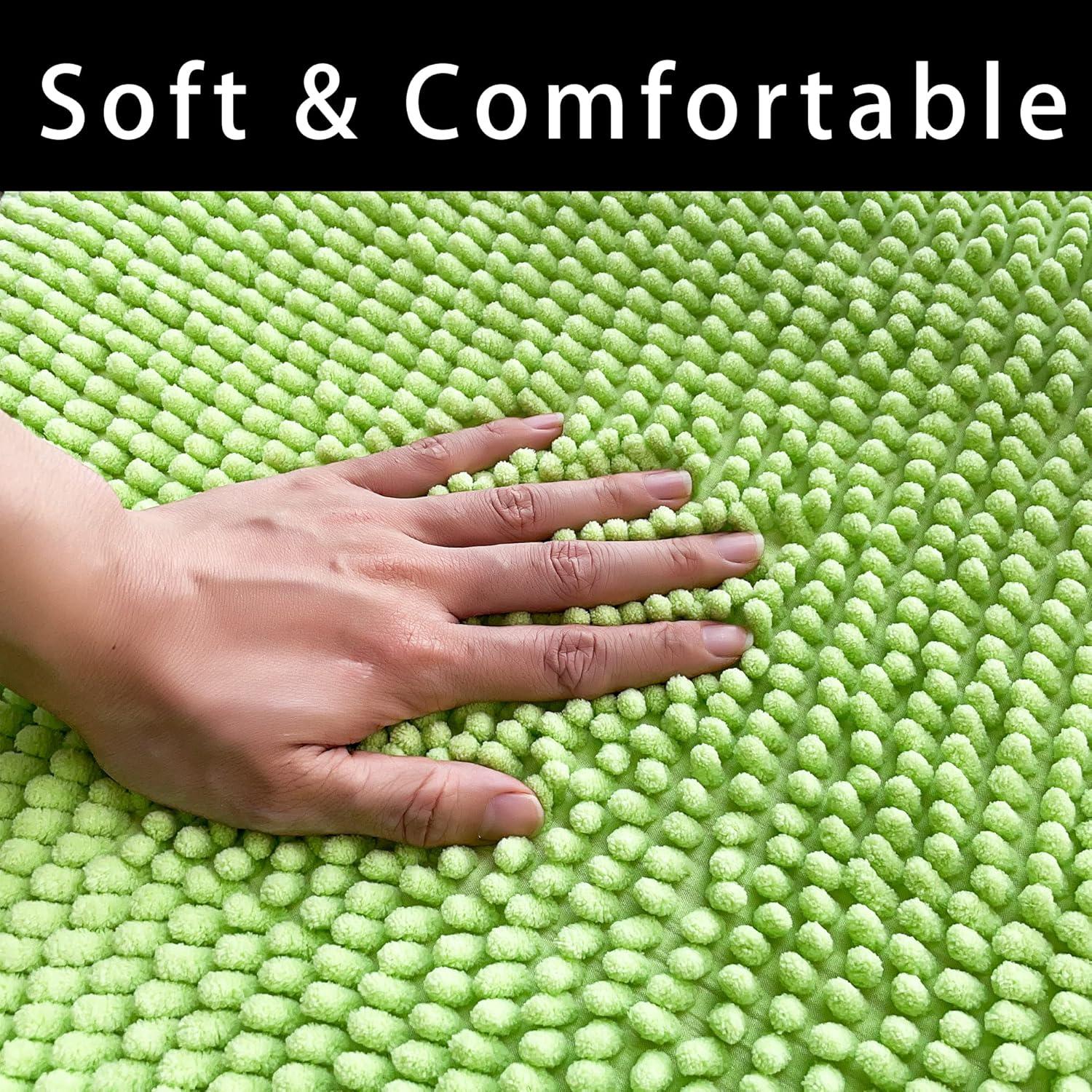 Alfombra de Baño Antideslizante Eanpet Chenille 50x80cm Verde