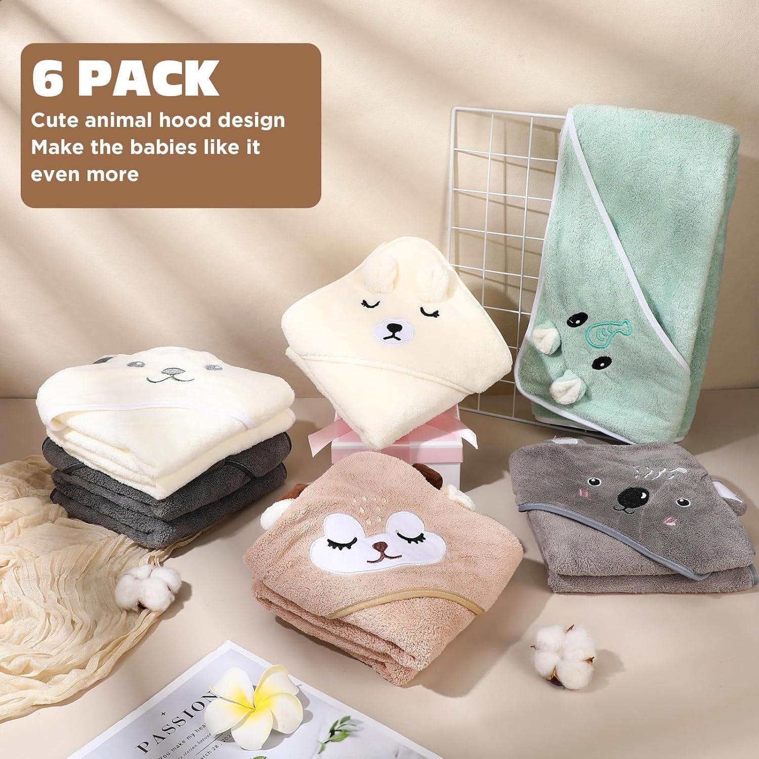 Juego de 6 Toallas de Baño con Capucha SmoothNovelty 80x80 cm