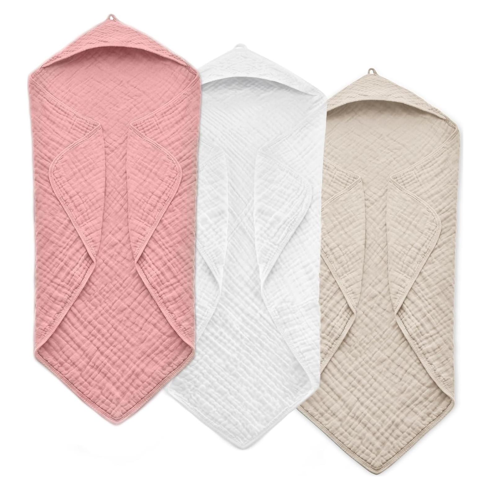 Toallas con Capucha FAVERDIIY 89x89 cm 100% Algodón Muselina