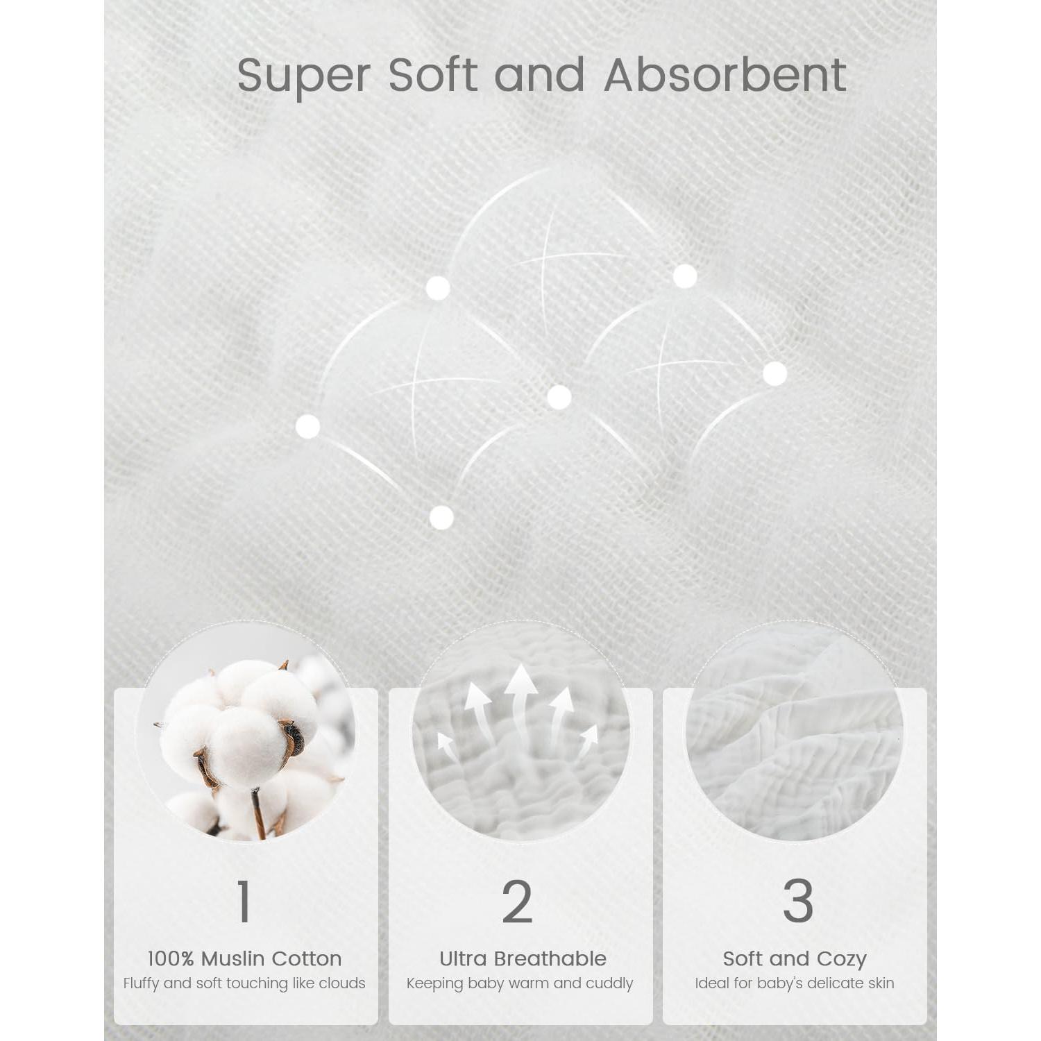 Toallas con Capucha FAVERDIIY 89x89 cm 100% Algodón Muselina