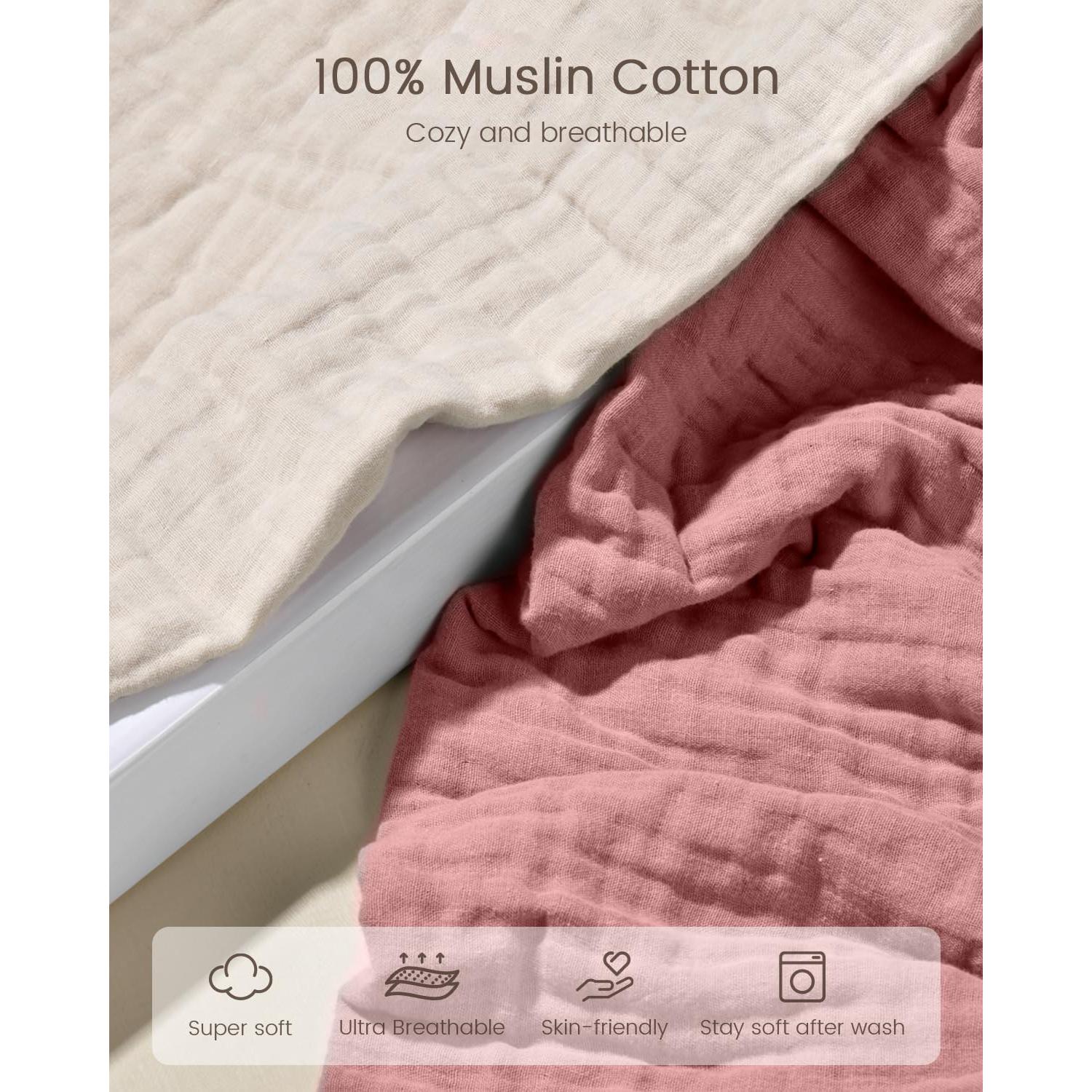 Toallas con Capucha FAVERDIIY 89x89 cm 100% Algodón Muselina