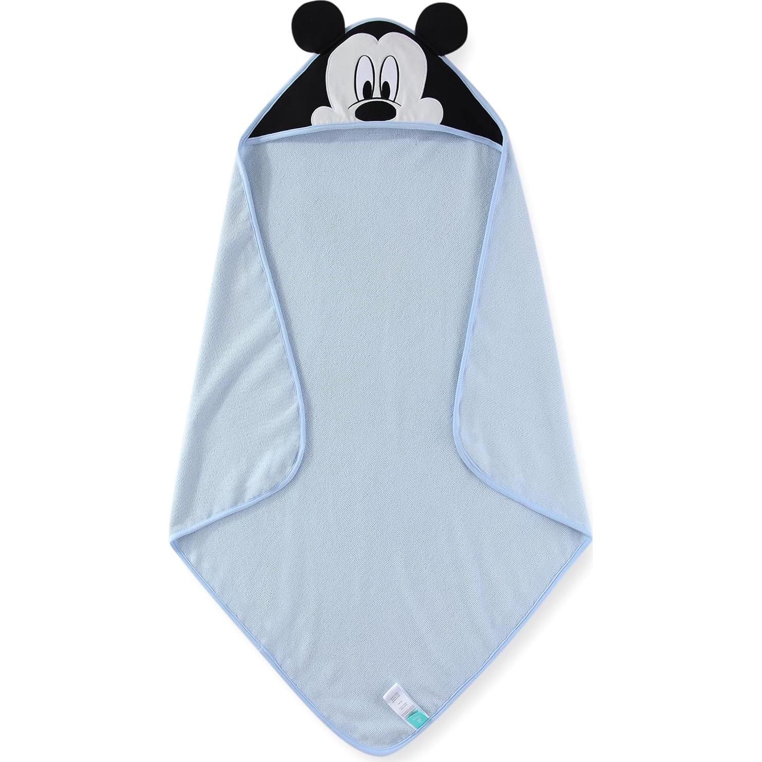 Toalla de baño con capucha Mickey Mouse Disney + 3 toallitas