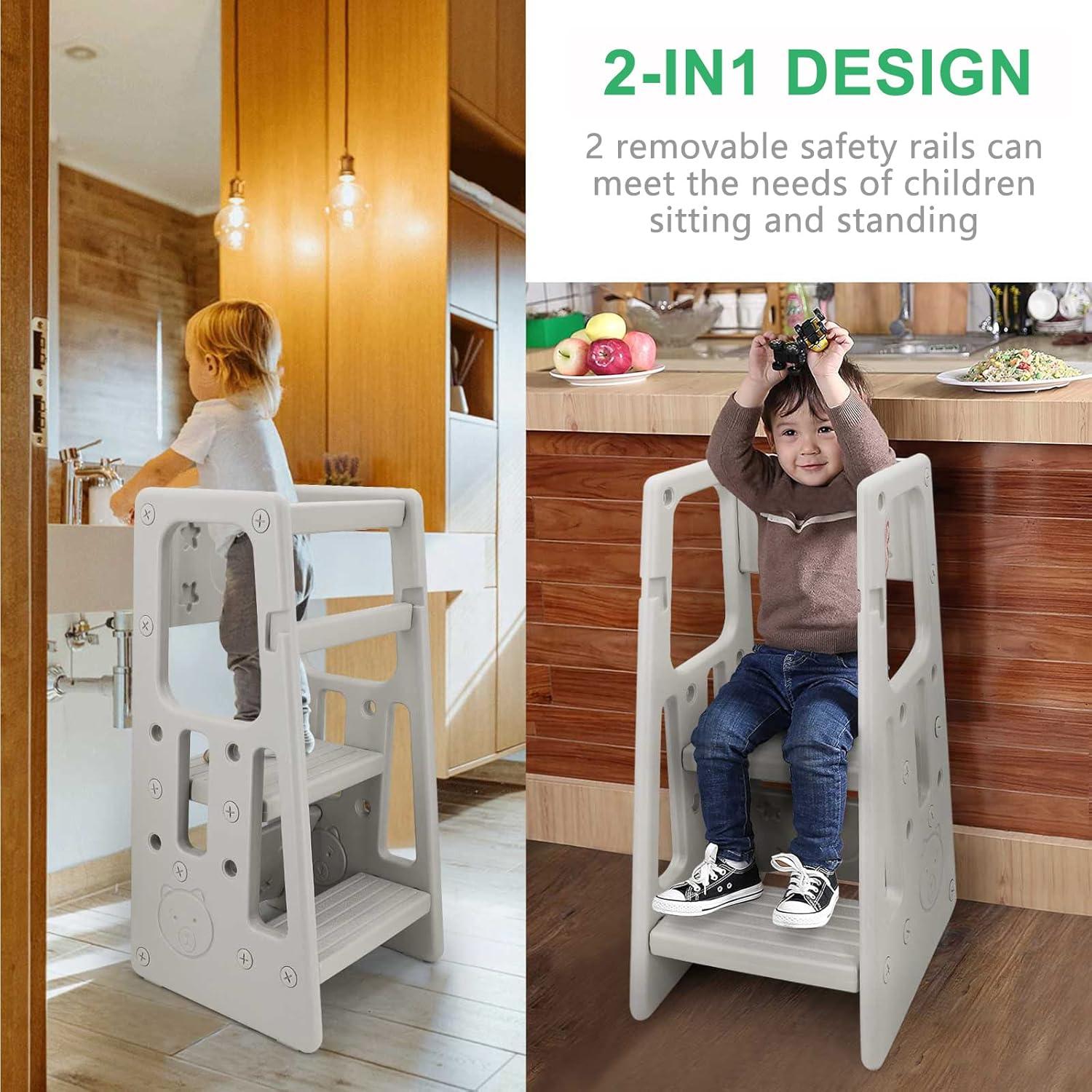 Escalera de Cocina para Niños RELIANCER Ajustable 3 Alturas