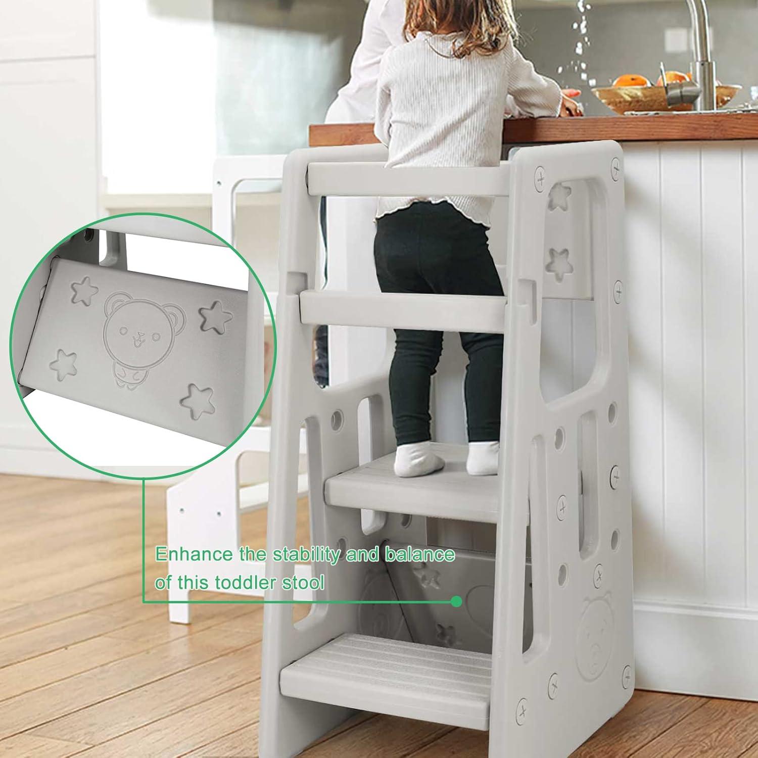 Escalera de Cocina para Niños RELIANCER Ajustable 3 Alturas