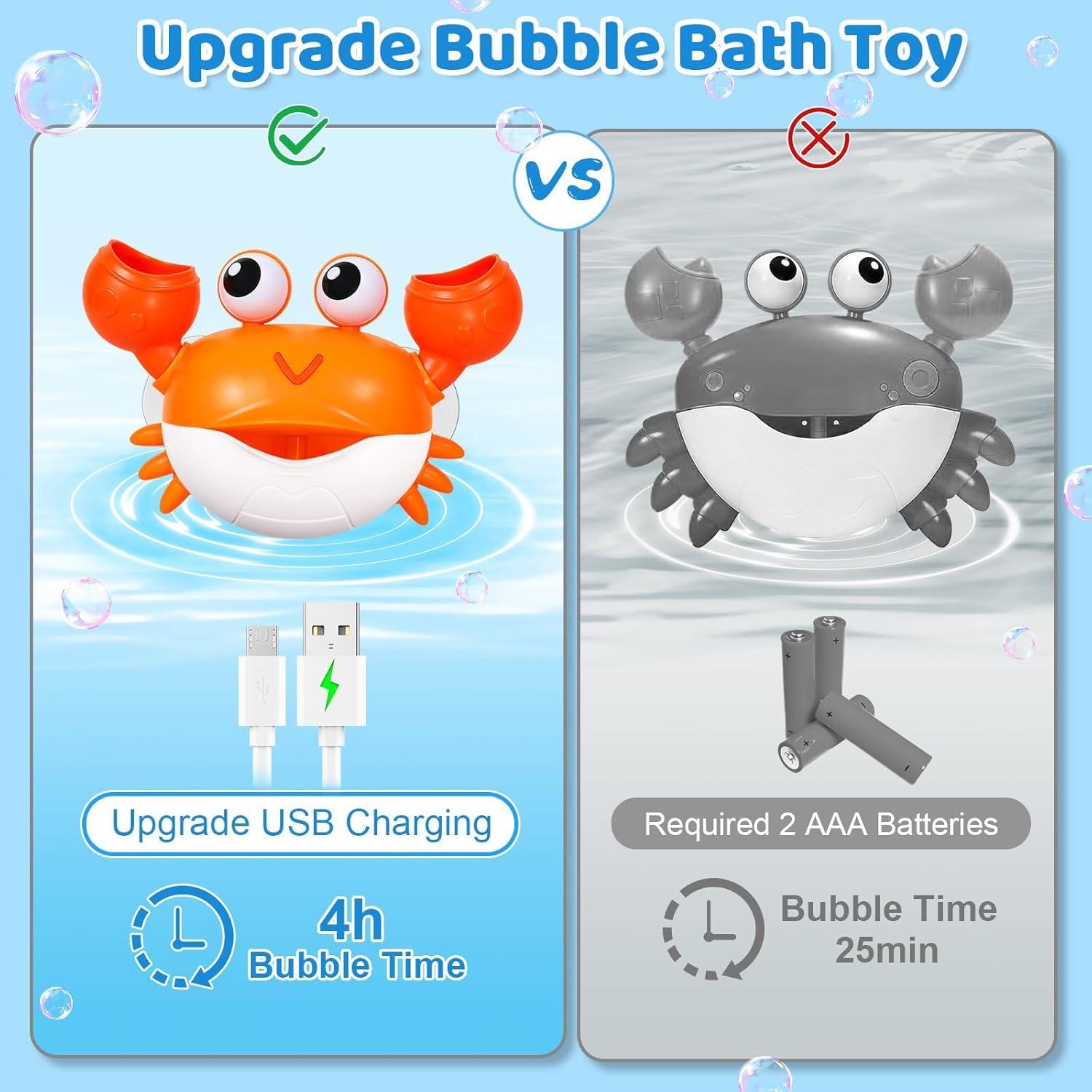 Juguete de Baño Gigilli Cangrejo Naranja con Burbujas y Música