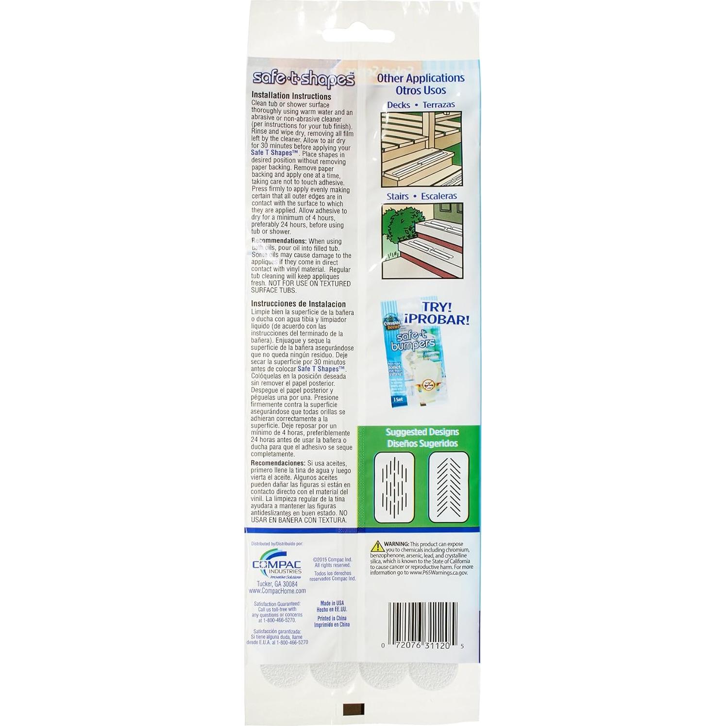 Calcomanías Antideslizantes Compac Home 20 Unidades Transparentes