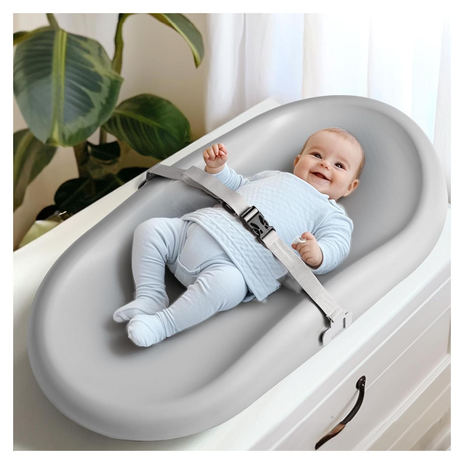 Almohadilla de Cambio PU Gris con Cinturón Ajustable 1.83 kg