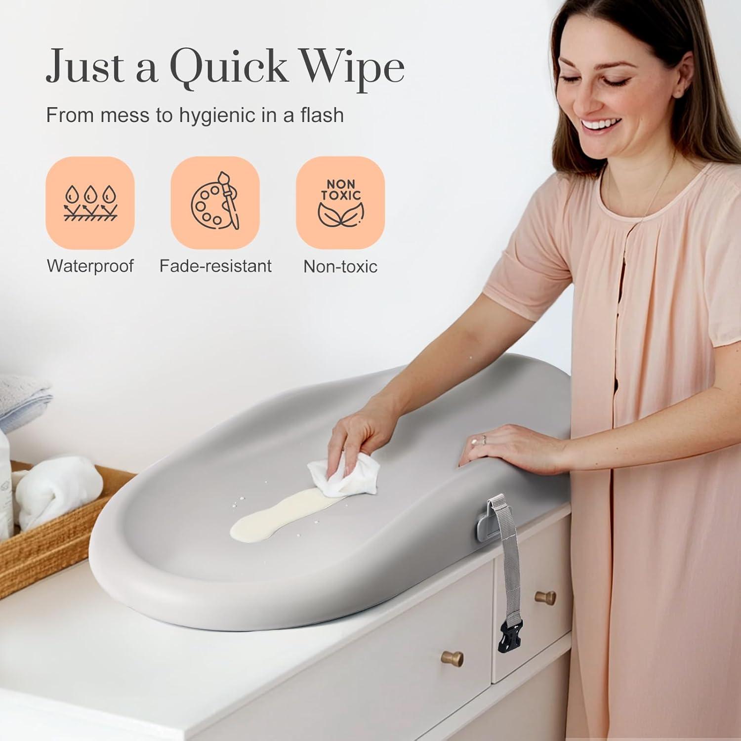 Almohadilla de Cambio PU Gris con Cinturón Ajustable 1.83 kg