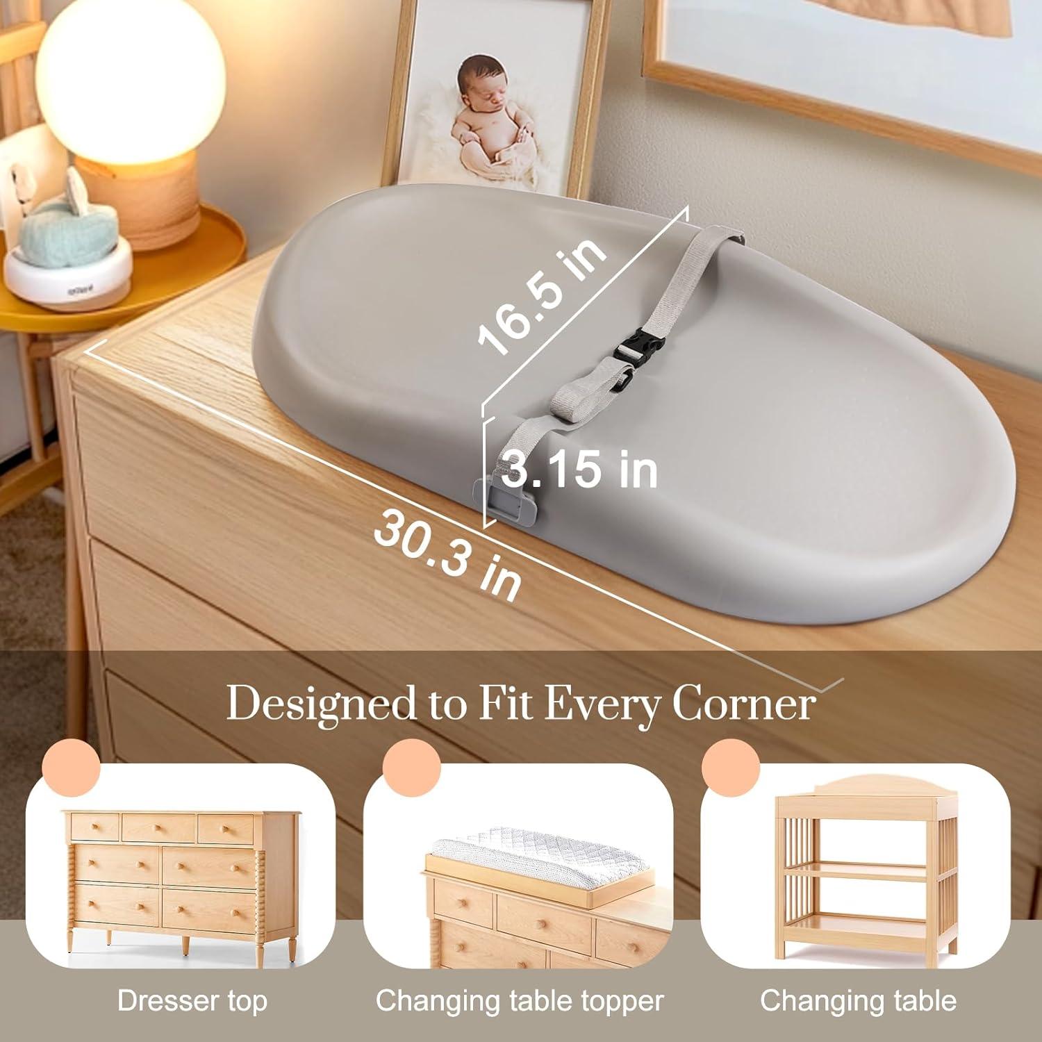 Almohadilla de Cambio PU Gris con Cinturón Ajustable 1.83 kg