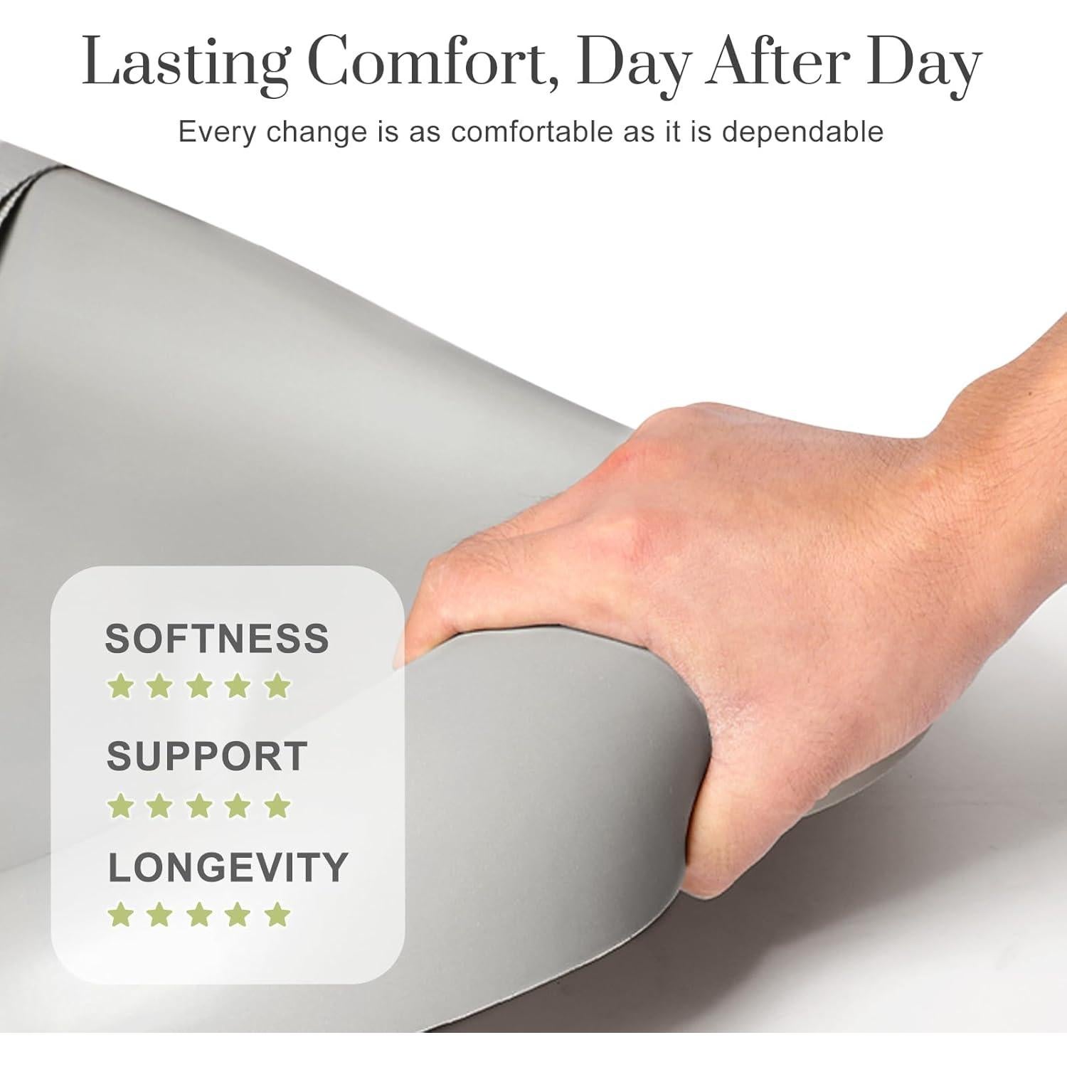 Almohadilla de Cambio PU Gris con Cinturón Ajustable 1.83 kg