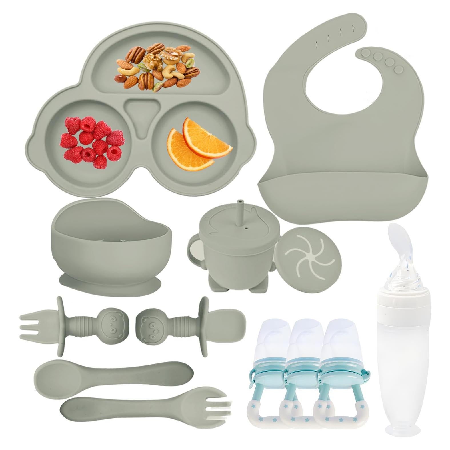 Juego de Alimentación de Silicona MIICASA 12 Piezas para Bebés